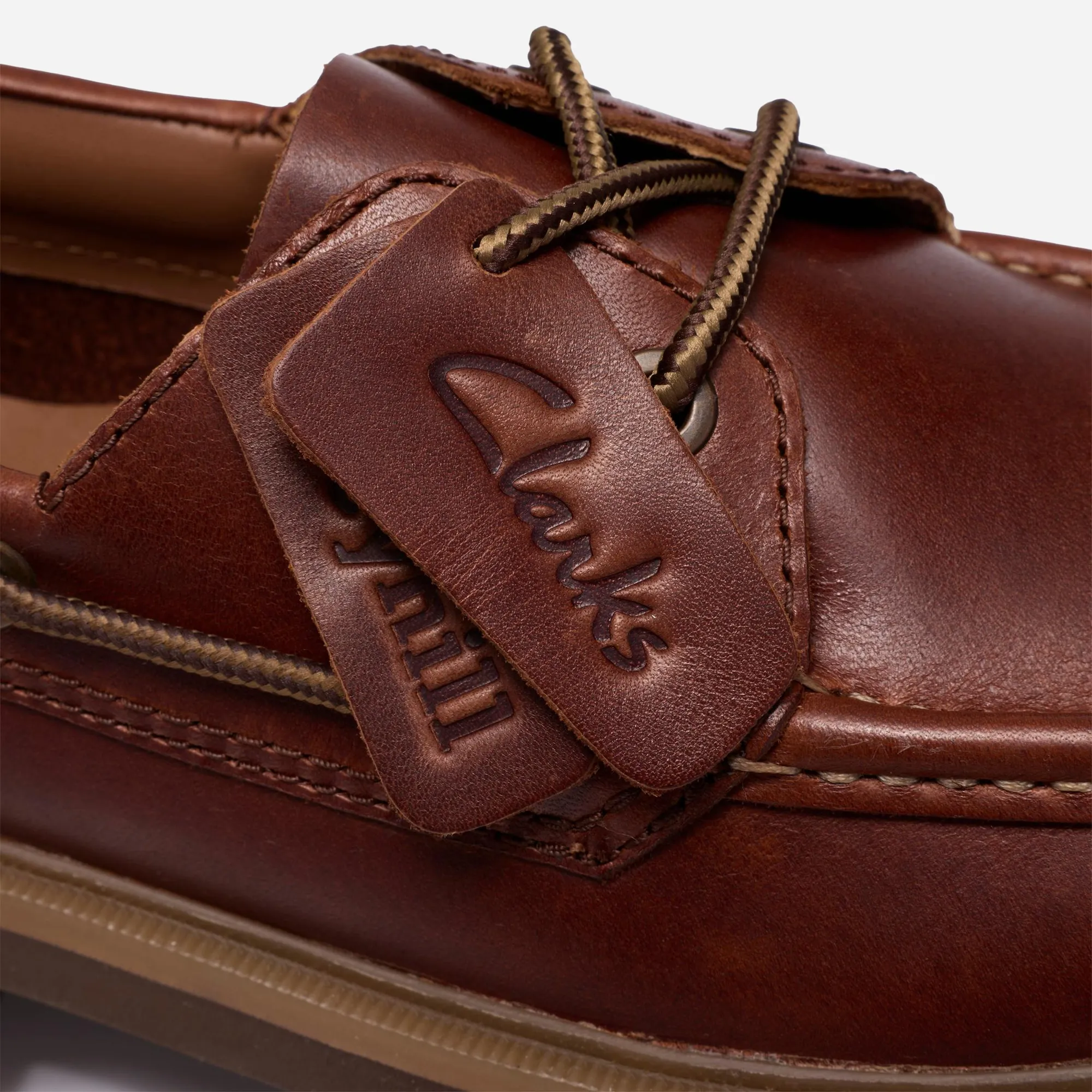 Clarks Cleyhill Seam Brown Leather – Boat Shoe Semelle XL Homme