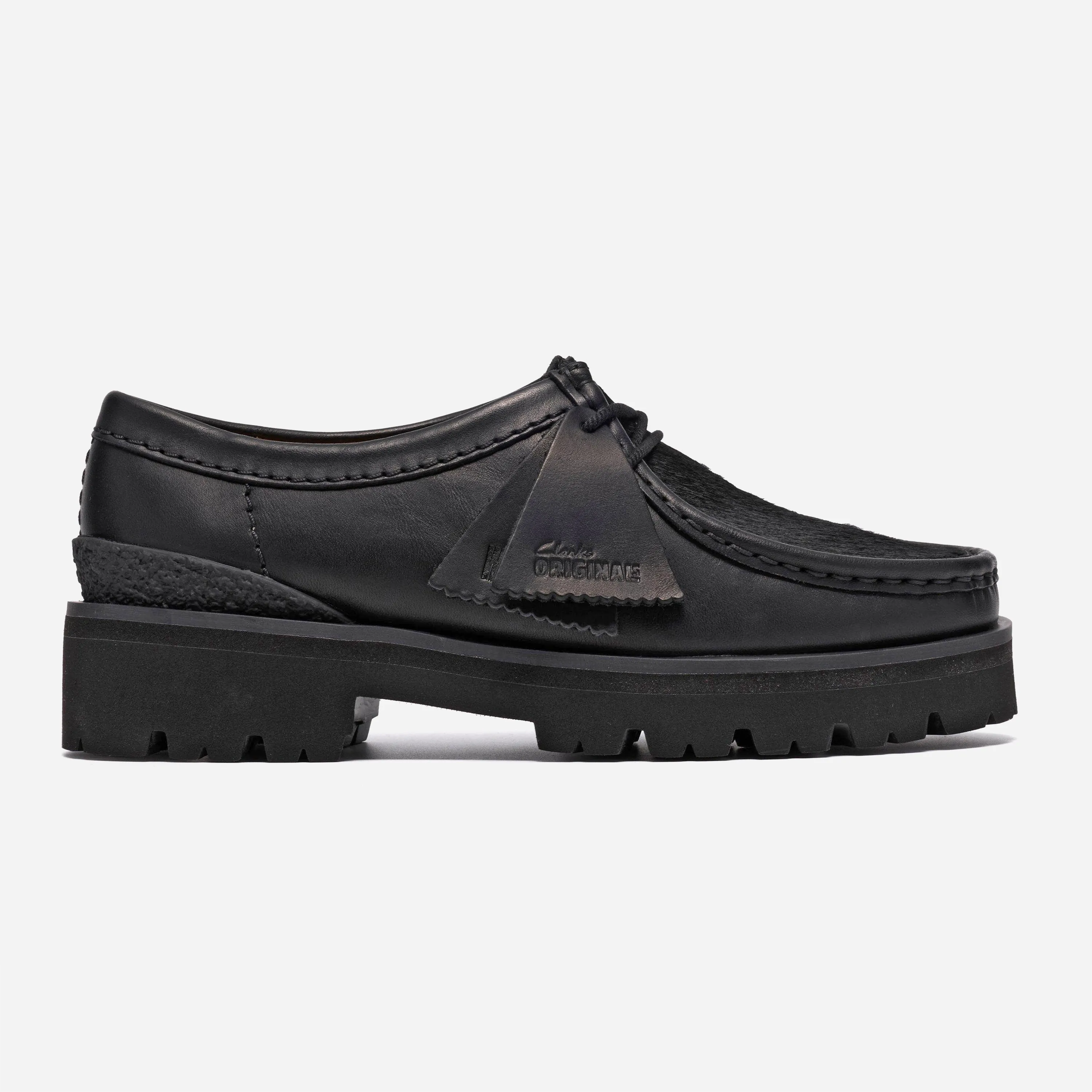 靴 CLARKS Walla Yukoner Clarks Walla Yukoner Black - Chunky Wallabee Shoes