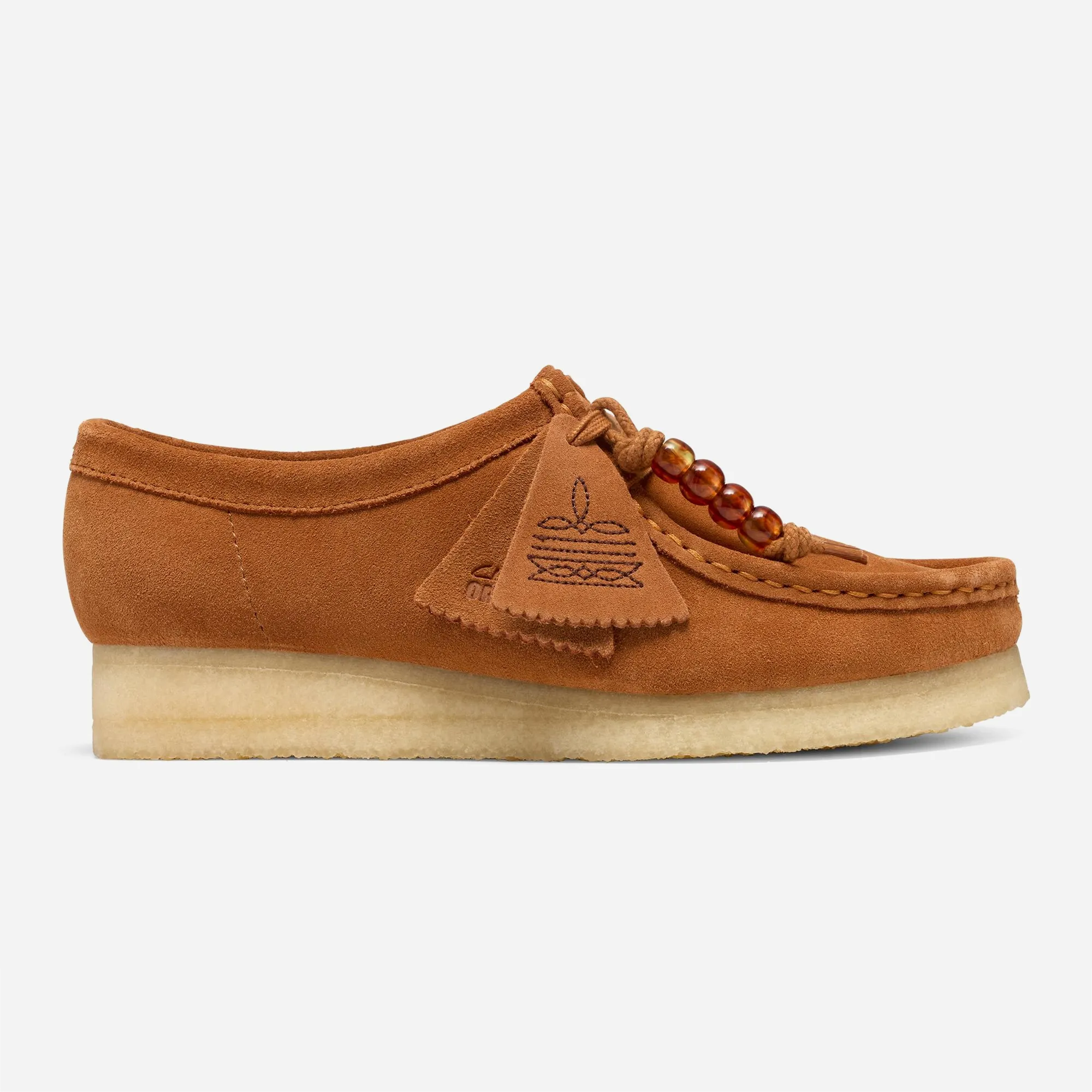 Clarks Originals Wallabee Femme Ginger Suede, moccasin en daim véritable, vue de profil