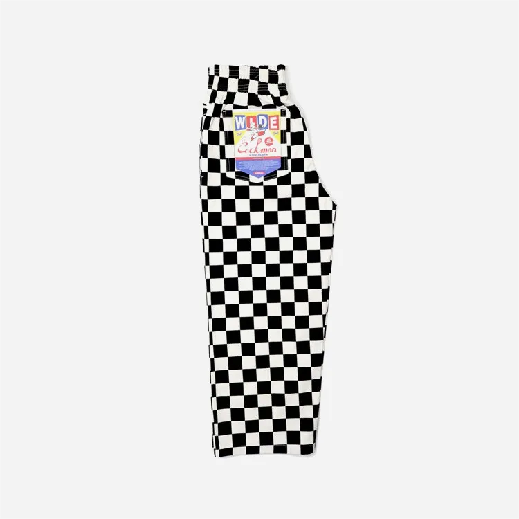 Cookman Wide Chef Pants Checker Black