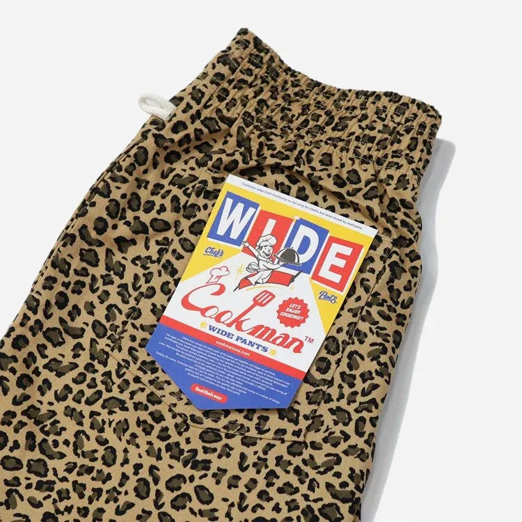 Cookman Wide Chef Pants Leopard