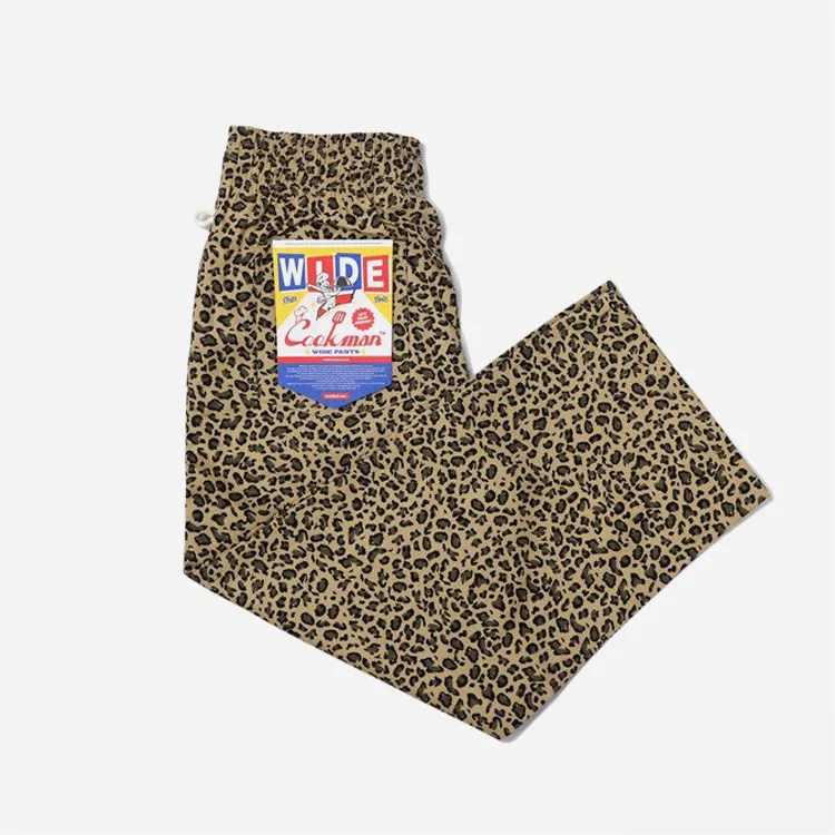 Cookman Wide Chef Pants Leopard