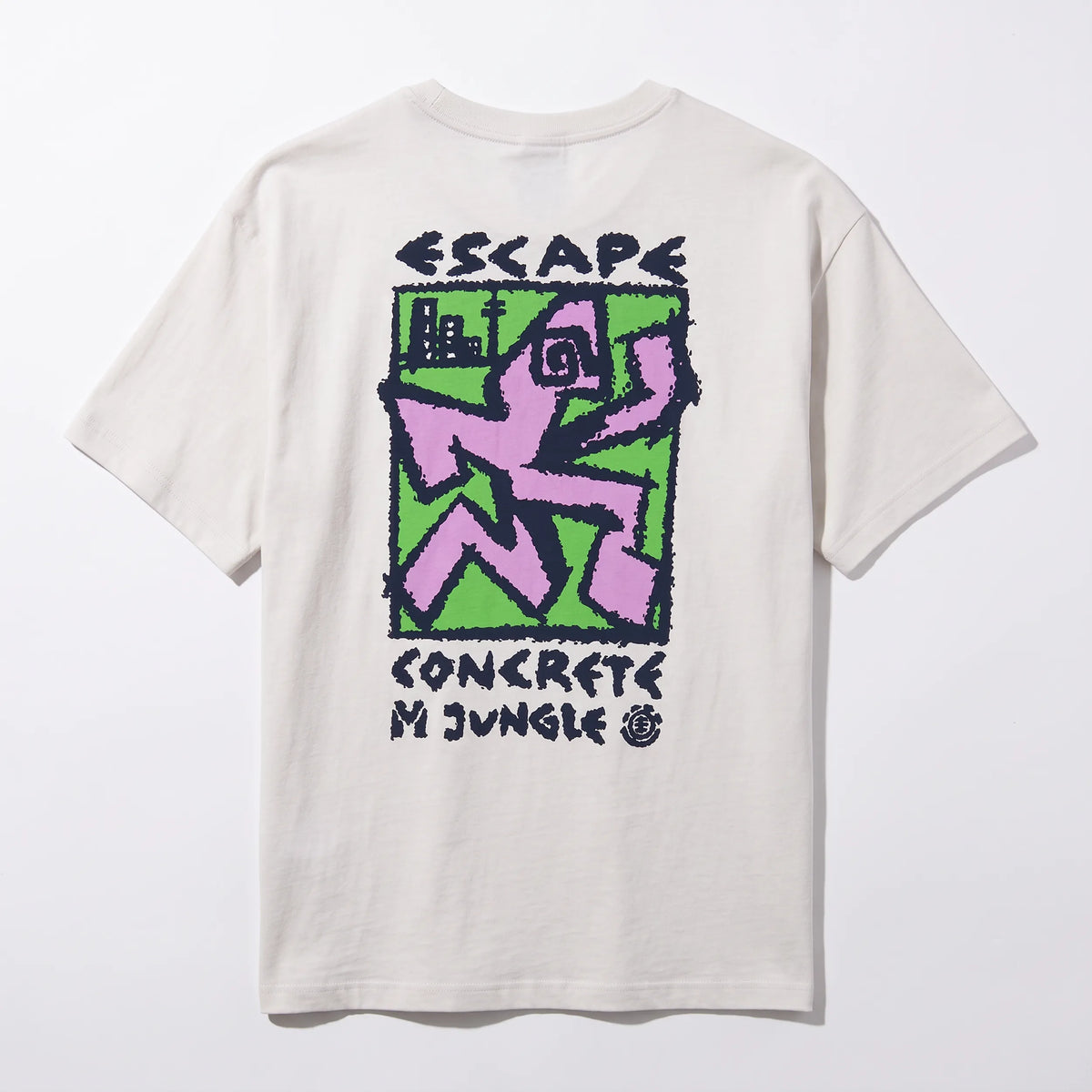 T-shirt Element x Millet MXE Escape Foggy Dew vu de face avec logo poitrine Millet Element et spirale lilas