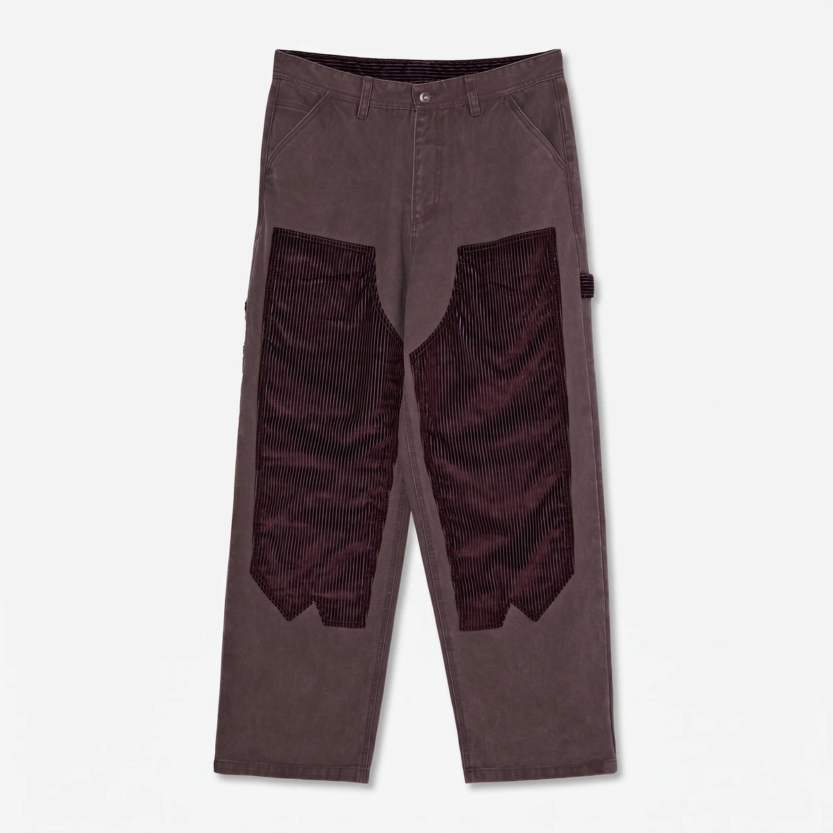 Element x Millet MXE carpenter pant in Truffle, front view with sawtooth-edged corduroy double knee panels