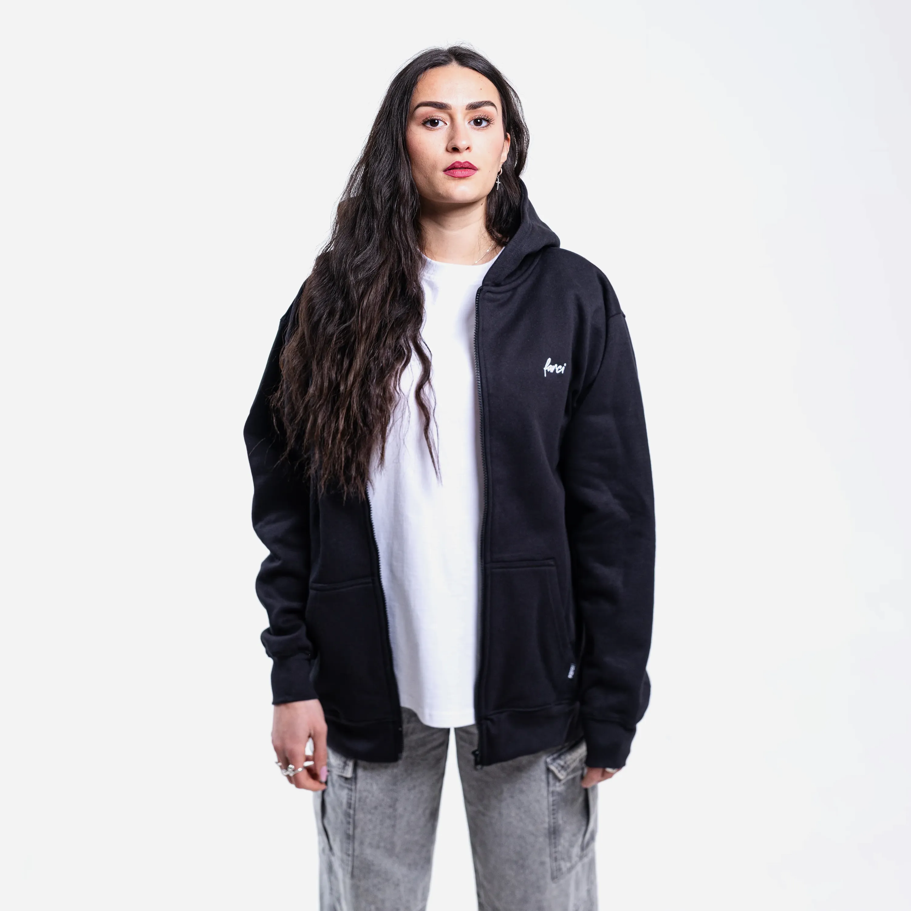 Zip hoodie Farci Studio Piano noir