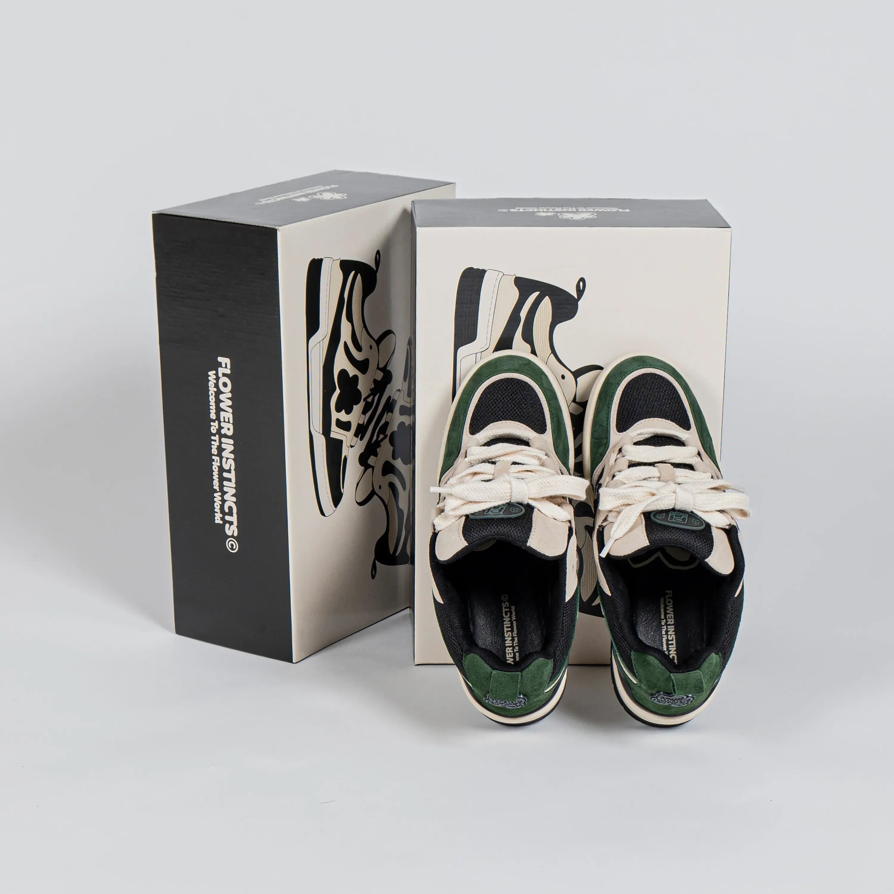 Chaussures Flower Instinct SDT Bretton Woods sneakers Brown Green Beige