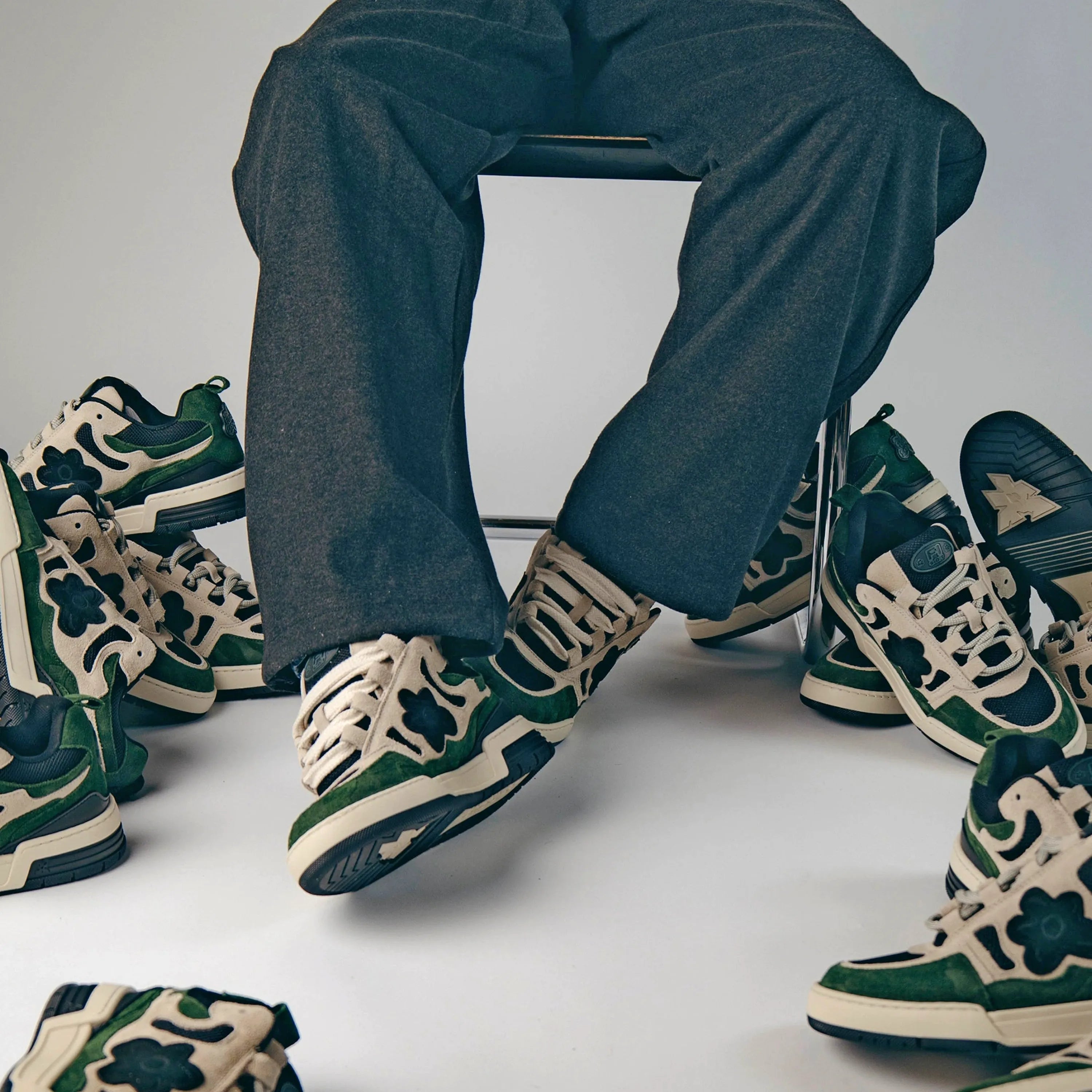 Chaussures Flower Instinct SDT Bretton Woods sneakers Brown Green Beige