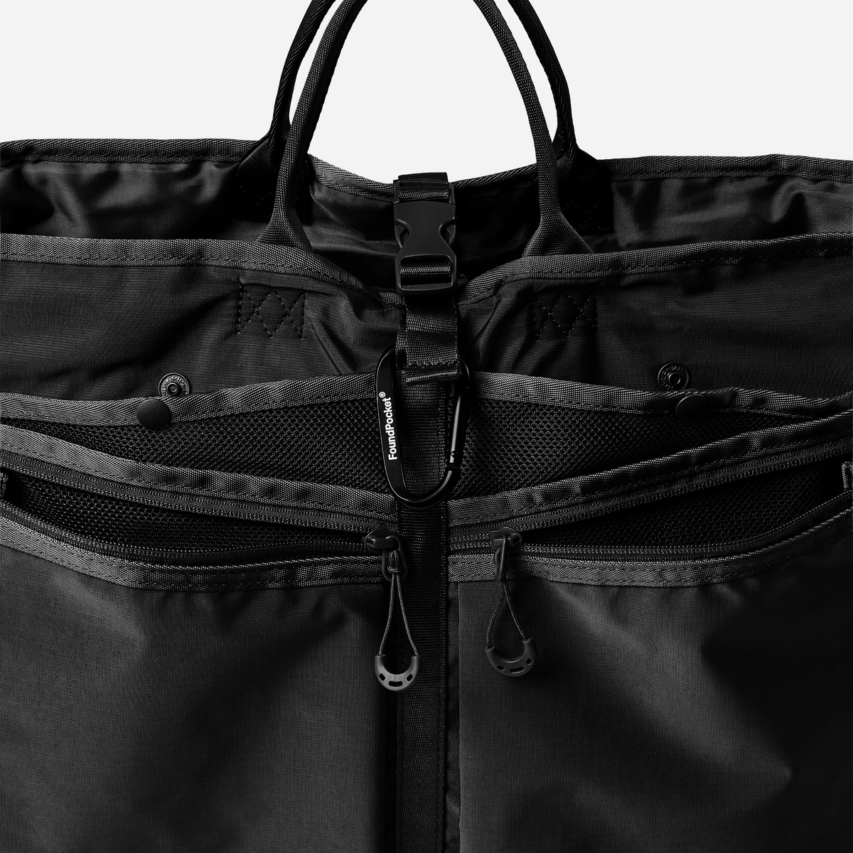 Found Pocket Focus Tote Bag Black