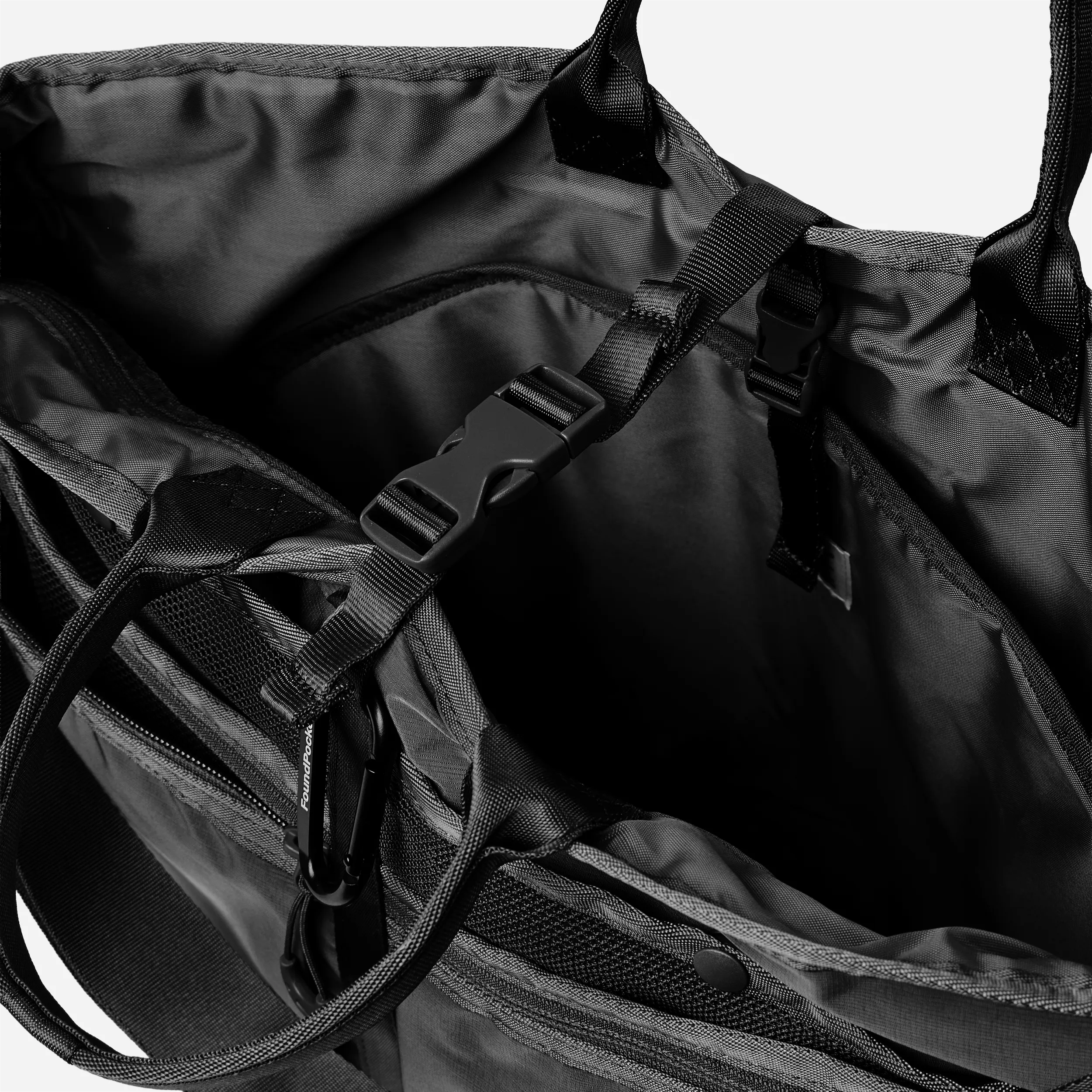 Found Pocket Focus Tote Bag Black