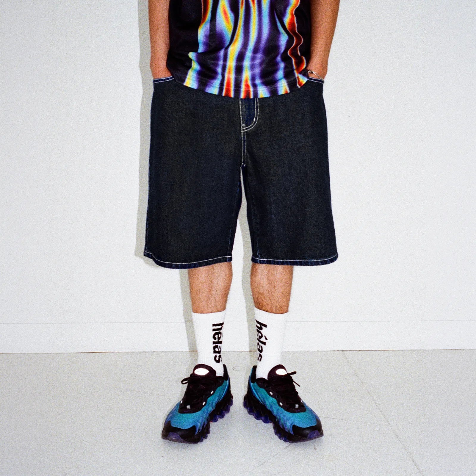 Helas Dieu Grec Jeans Shorts Washed Black