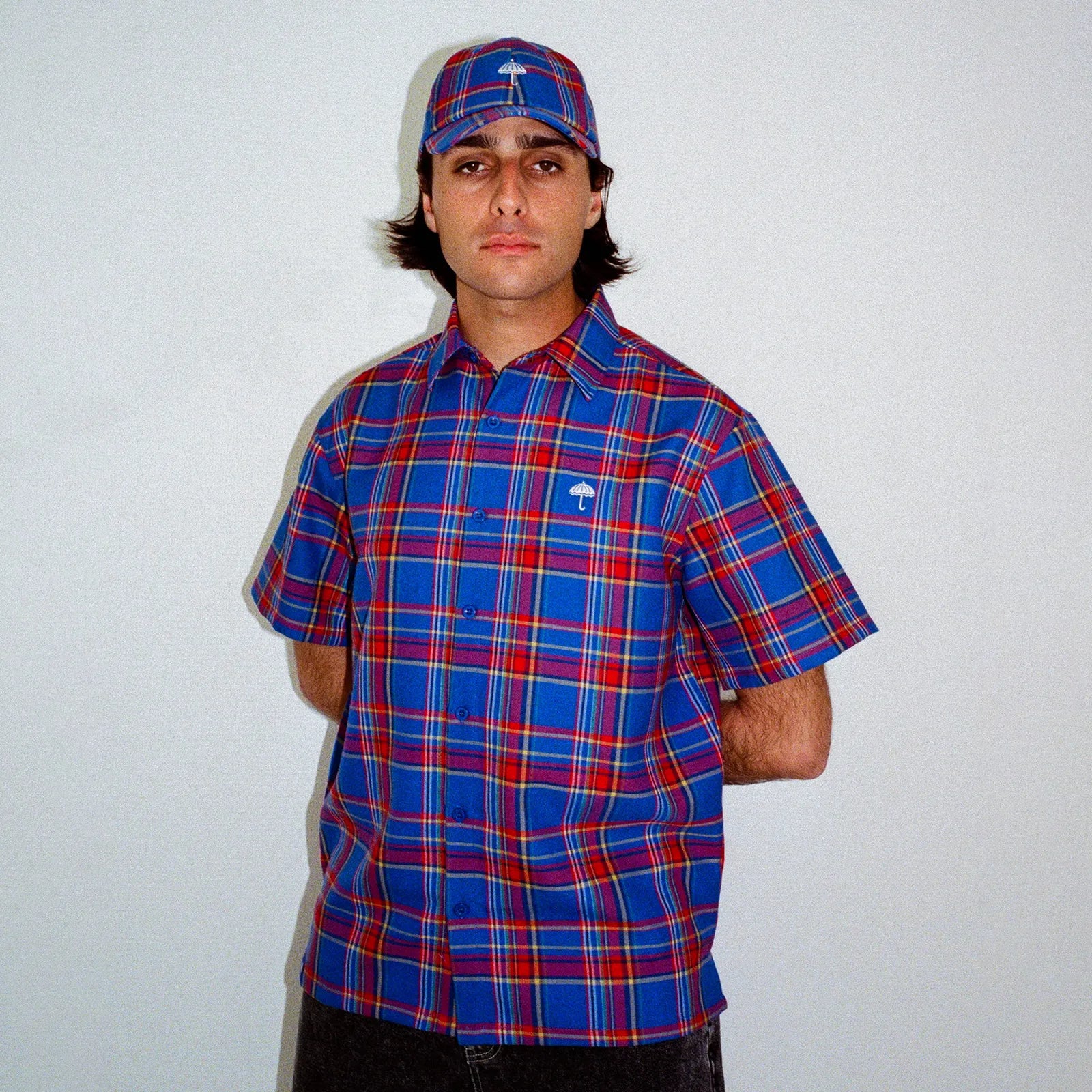 Hélas Laurent Cap Checked Blue