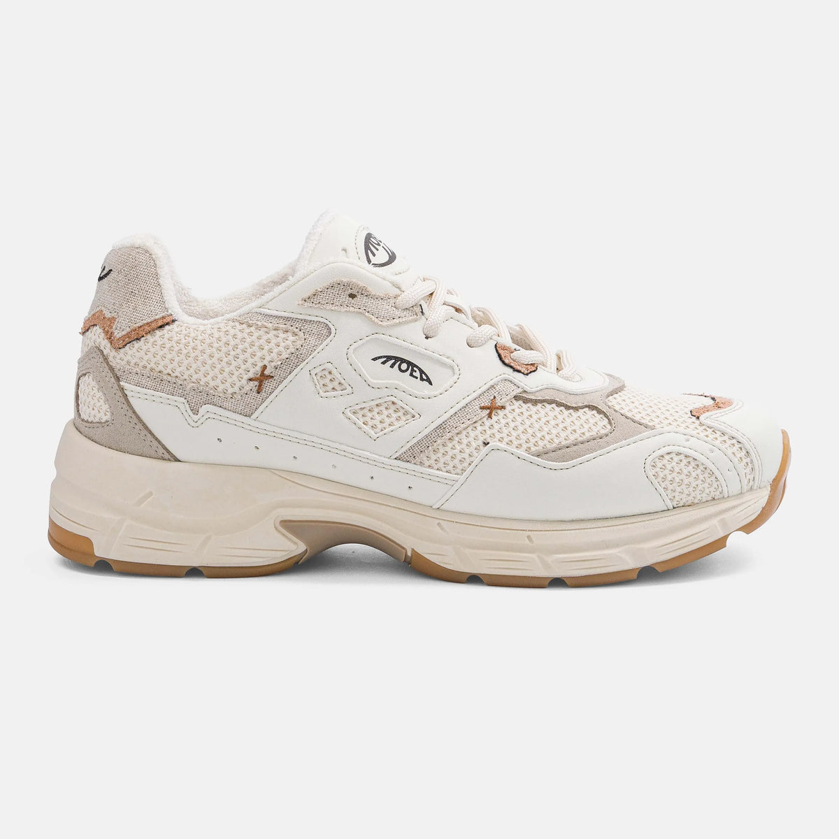 Sneaker MoEa Rush Craft Corn, tige en CornSkin crème et empiècements terracotta