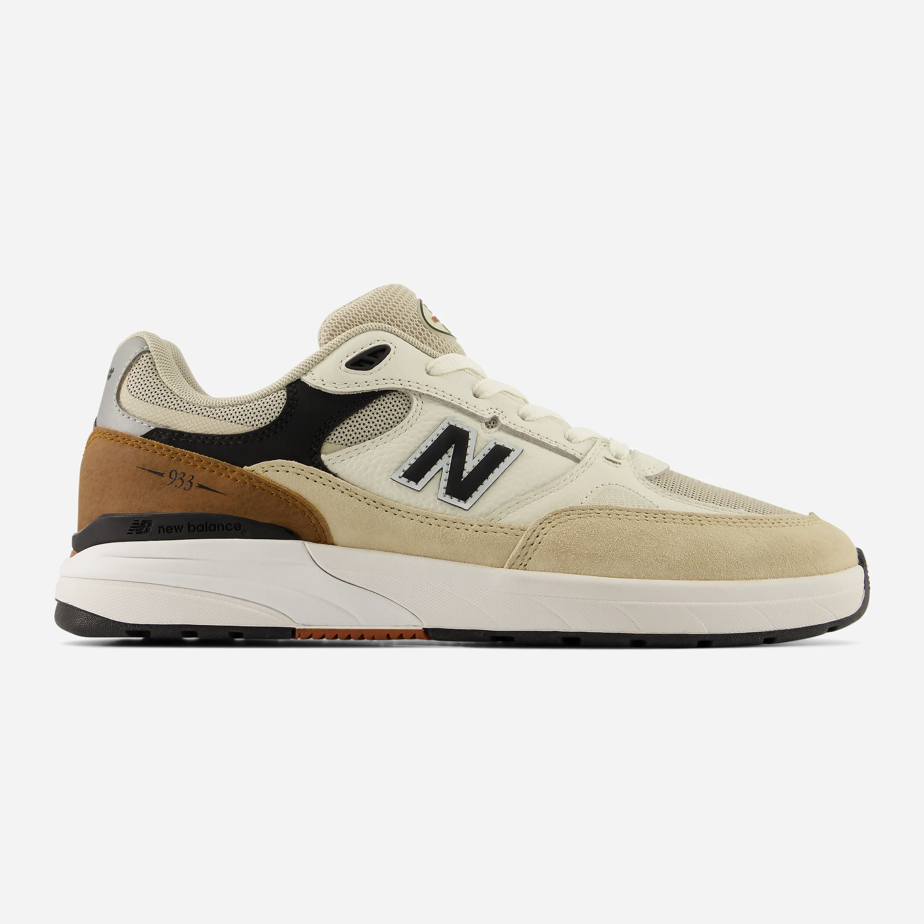 New Balance 933 Quicksand Sea Salt shoe side profile with ABZORB sole.