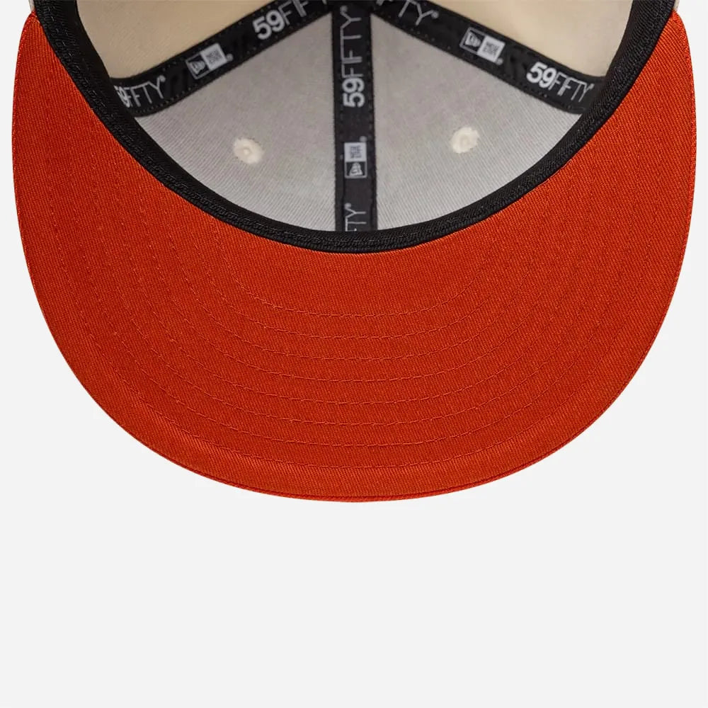New Era 59FIFTY Yankees Cream Orange Fitted League Essential Cap