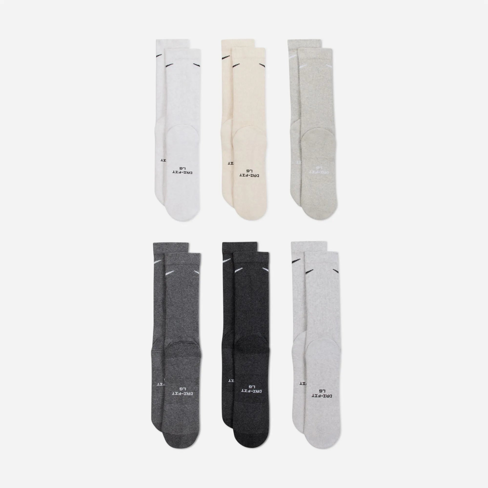 Nike - Everyday Plus Cushioned 6 Pack Socks - Multi Color
