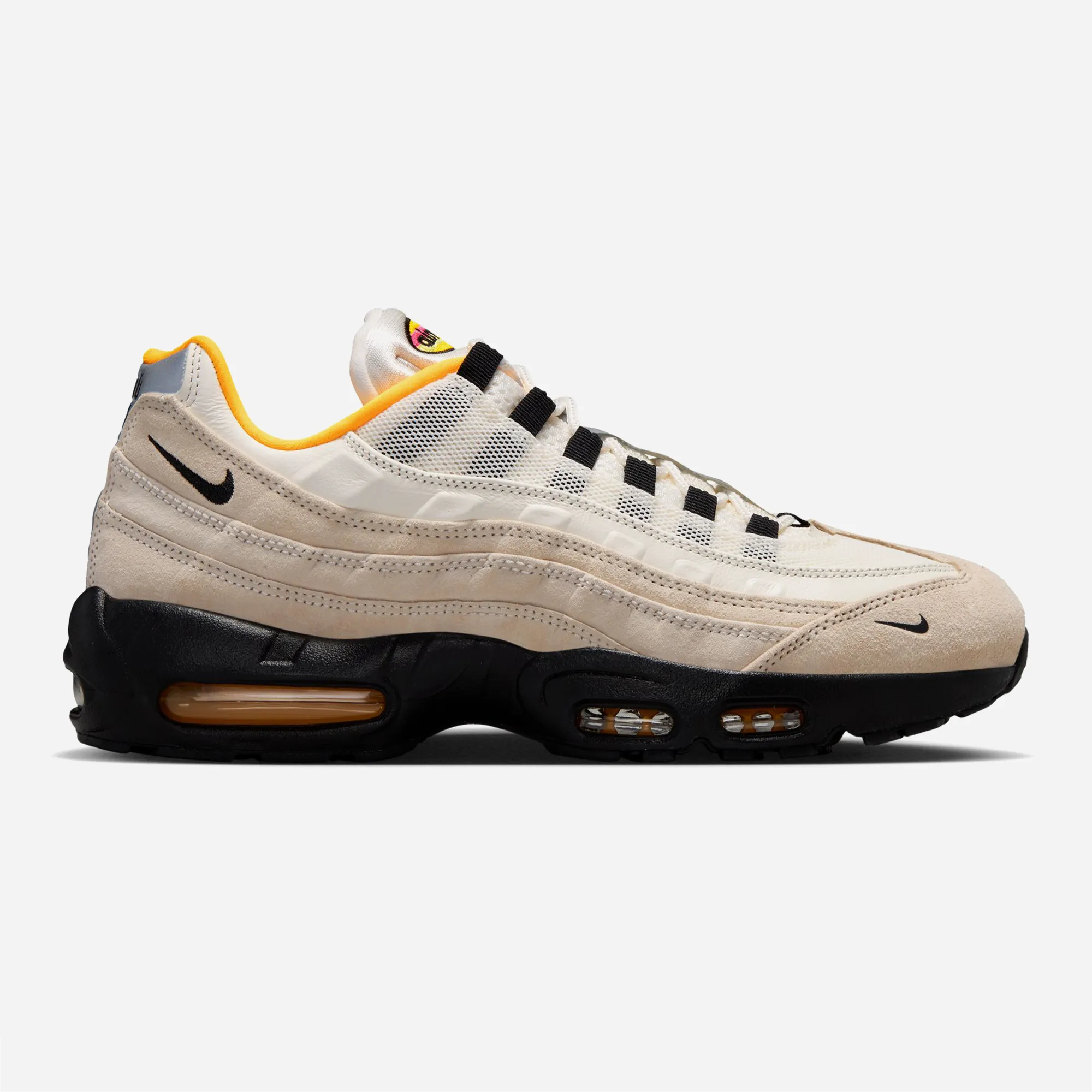 Nike SB Air Max 95 Club 58 Sail Black Orange, vue profil, amorti Max Air visible