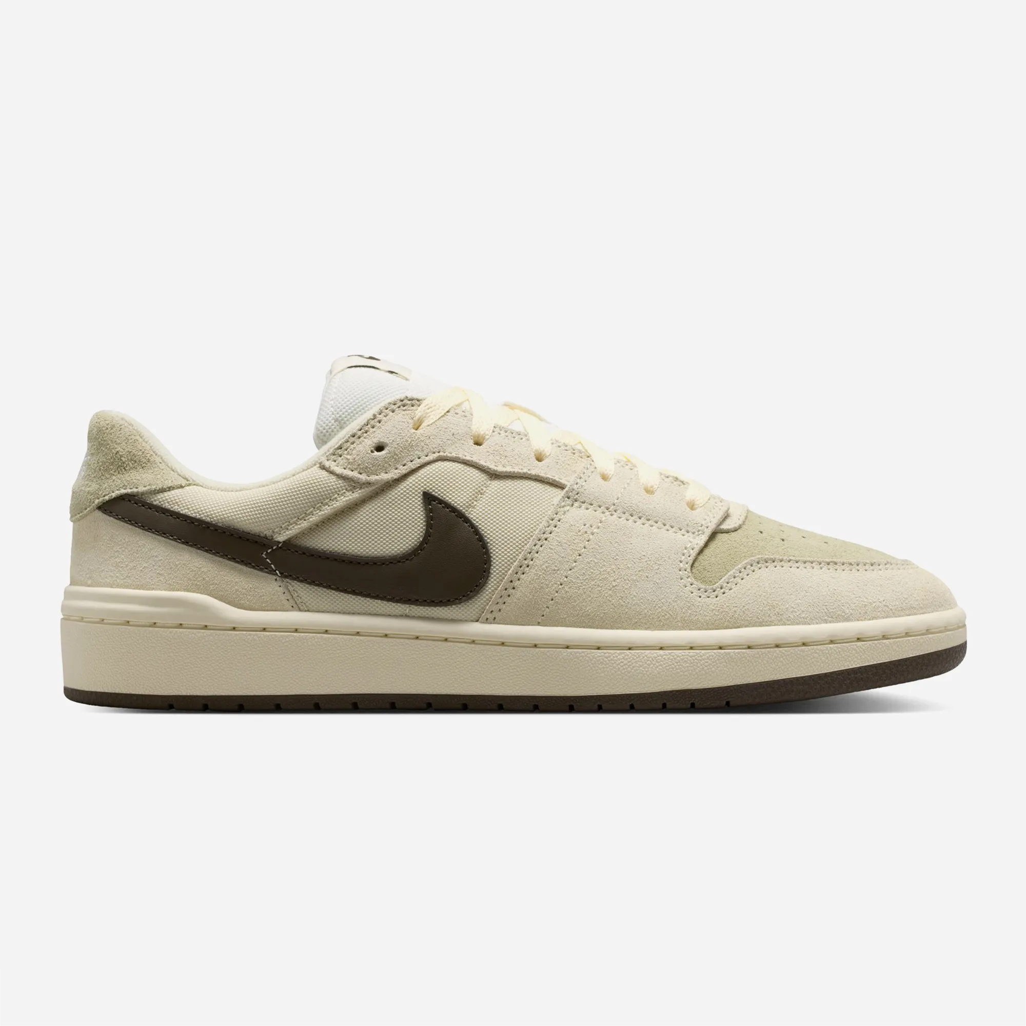 Nike SB Code 58 Pale Ivory Dark Hazel colorway, side profile, pivot circle cupsole