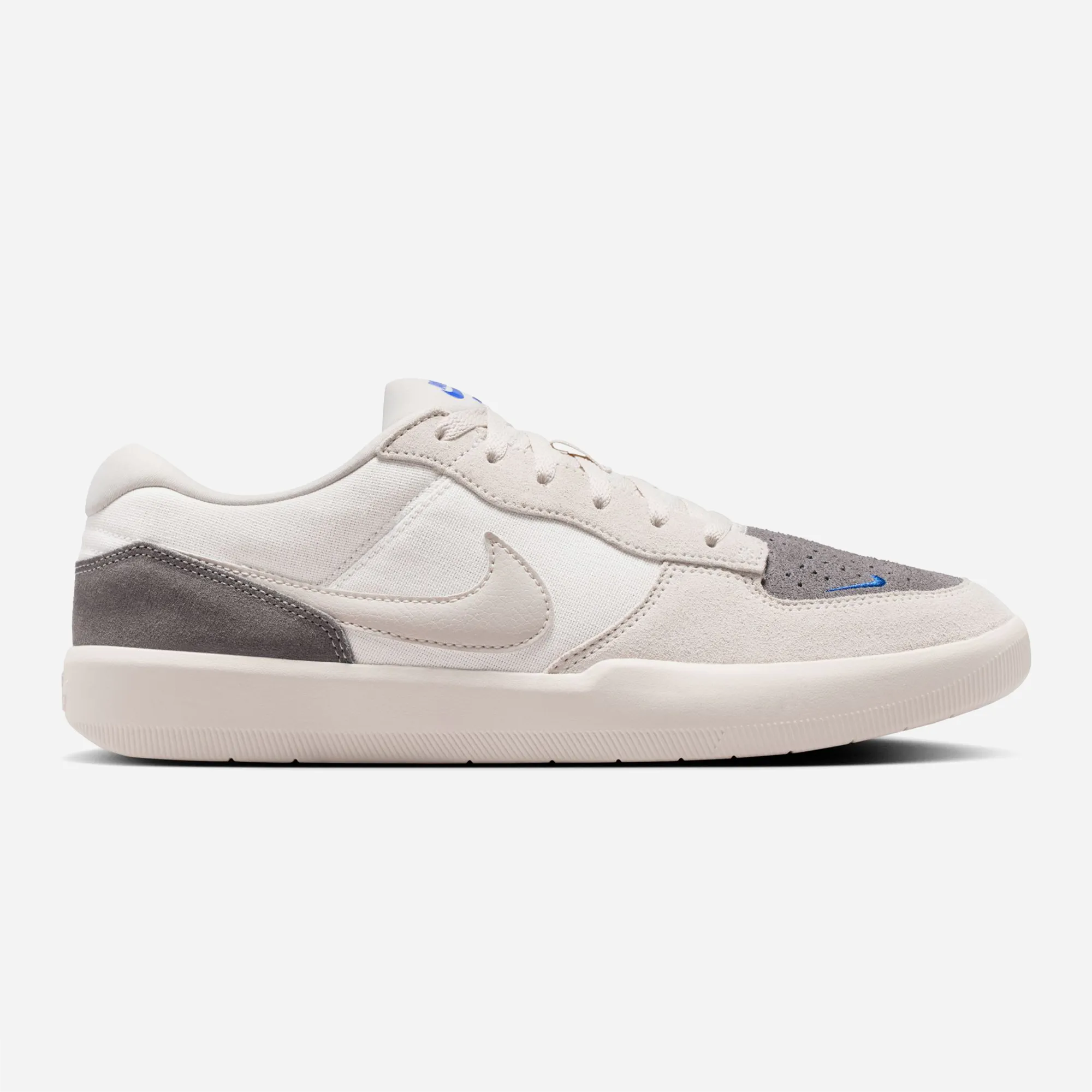 Nike SB Force 58 Phantom Light Orewood Brown colorway, side profile, tri-star cupsole