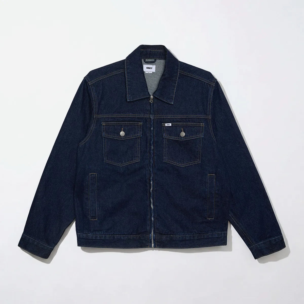 Veste Obey Base Trucker Jacket Rinse Indigo
