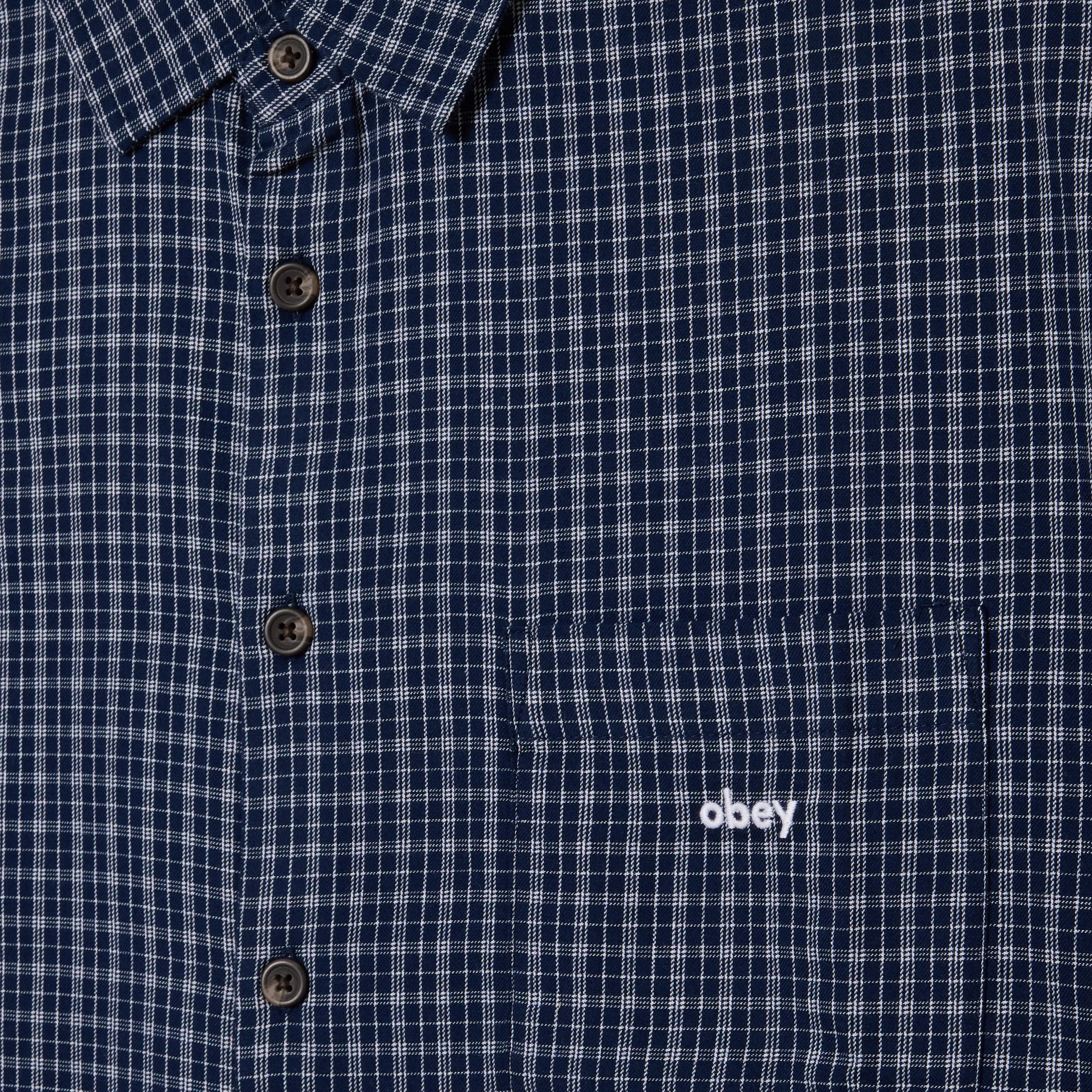 Obey Bigwig Ian Woven Shirt Academy Navy