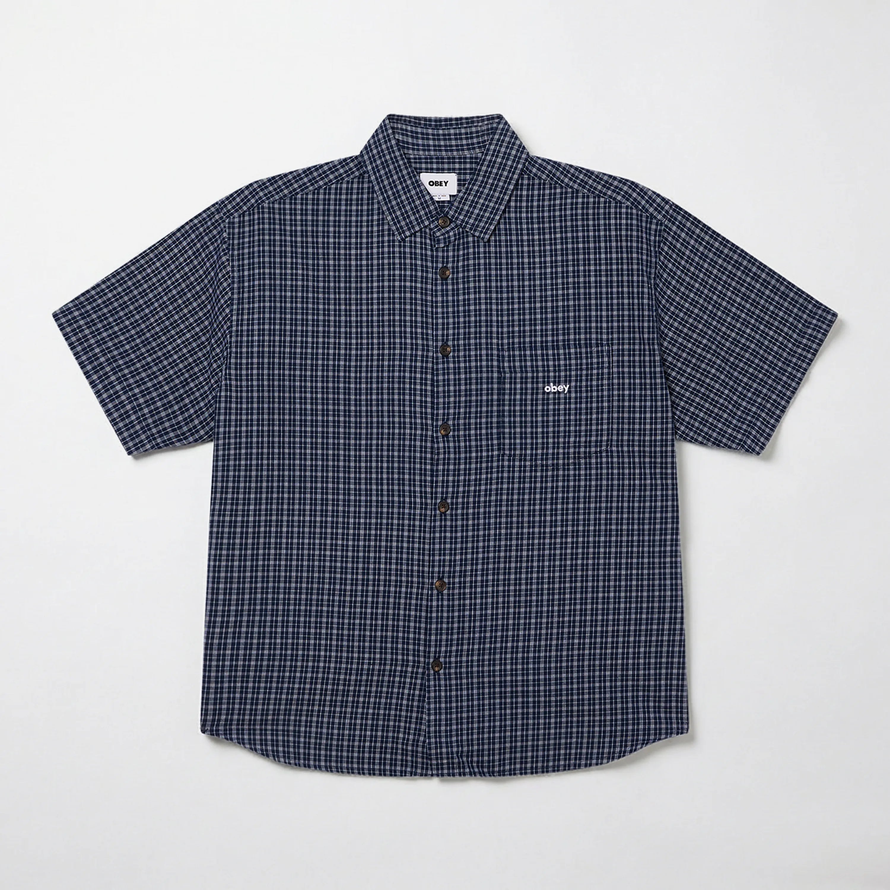 Chemise Obey Bigwig Ian Woven Bleu Marine