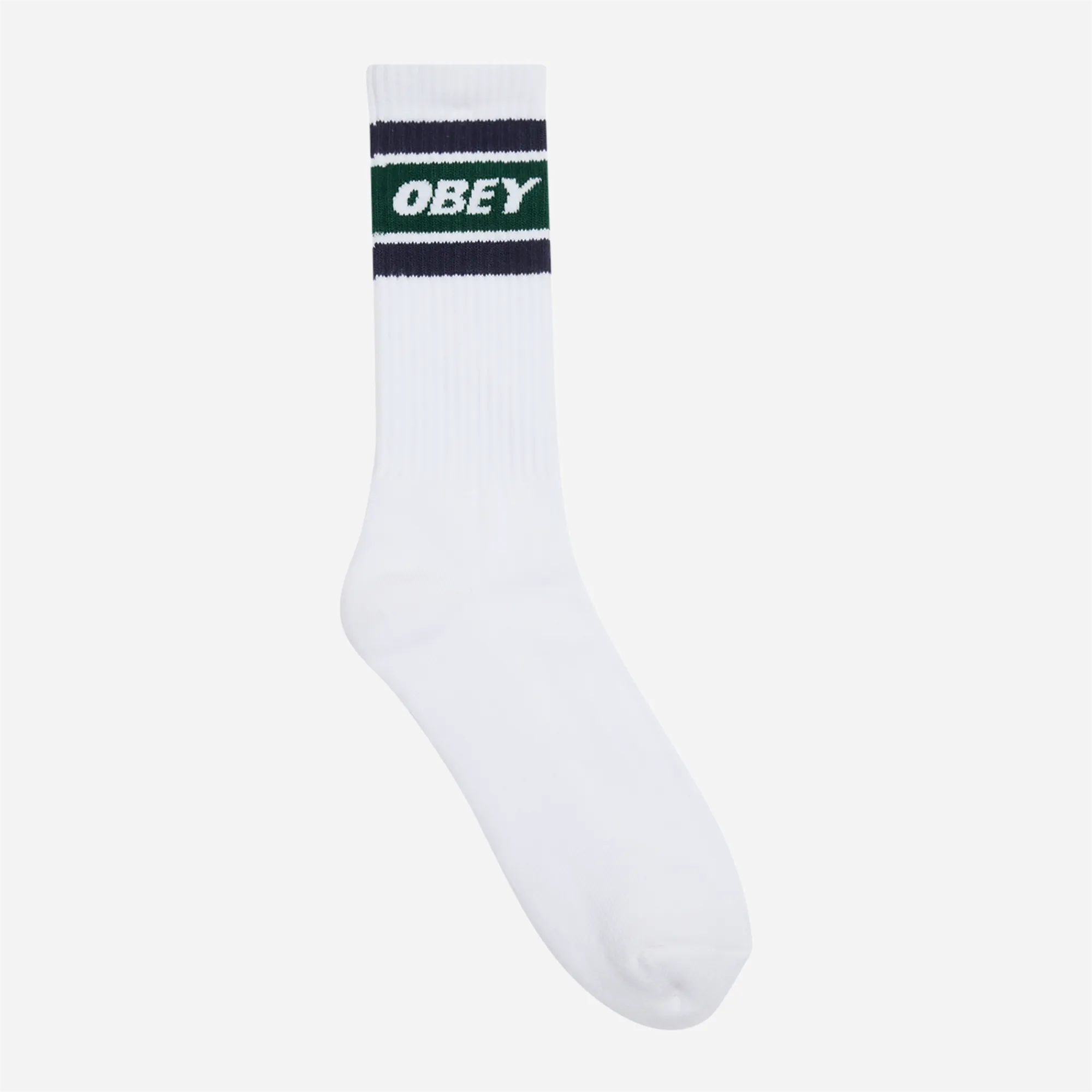Chaussettes Obey Cooper II Mid Length Blanches Vertes