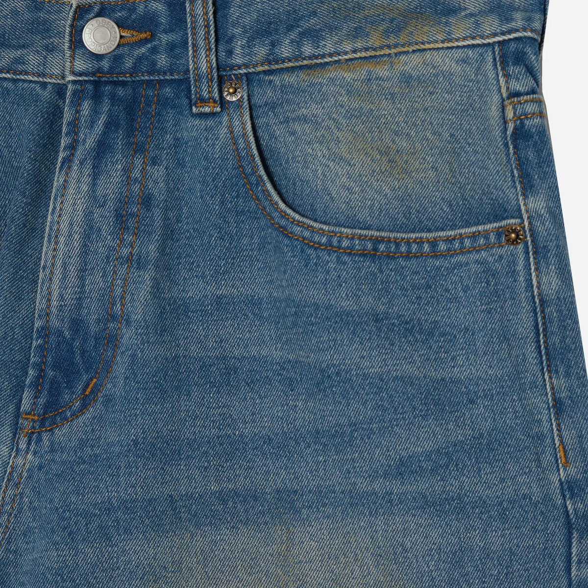 Jean Obey Nelson Straight Leg Denim Garage Wash Indigo