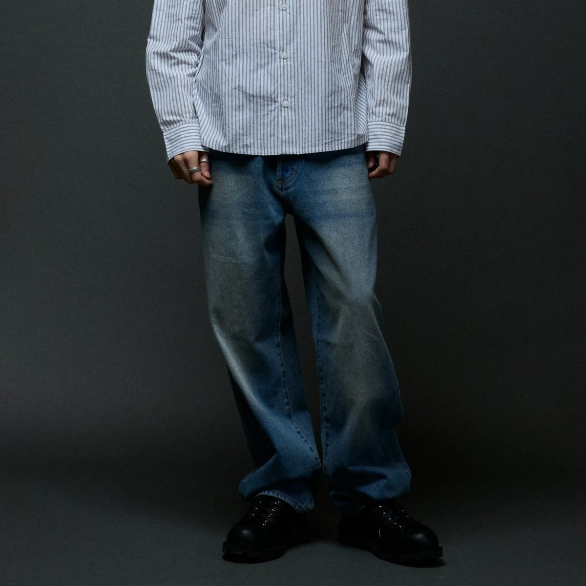 Jean Obey Nelson Straight Leg Denim Garage Wash Indigo