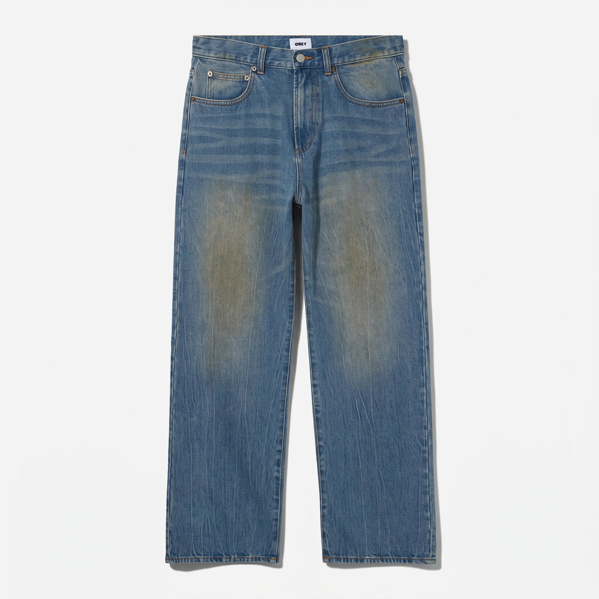 Jean Obey Nelson Straight Leg Denim Garage Wash Indigo