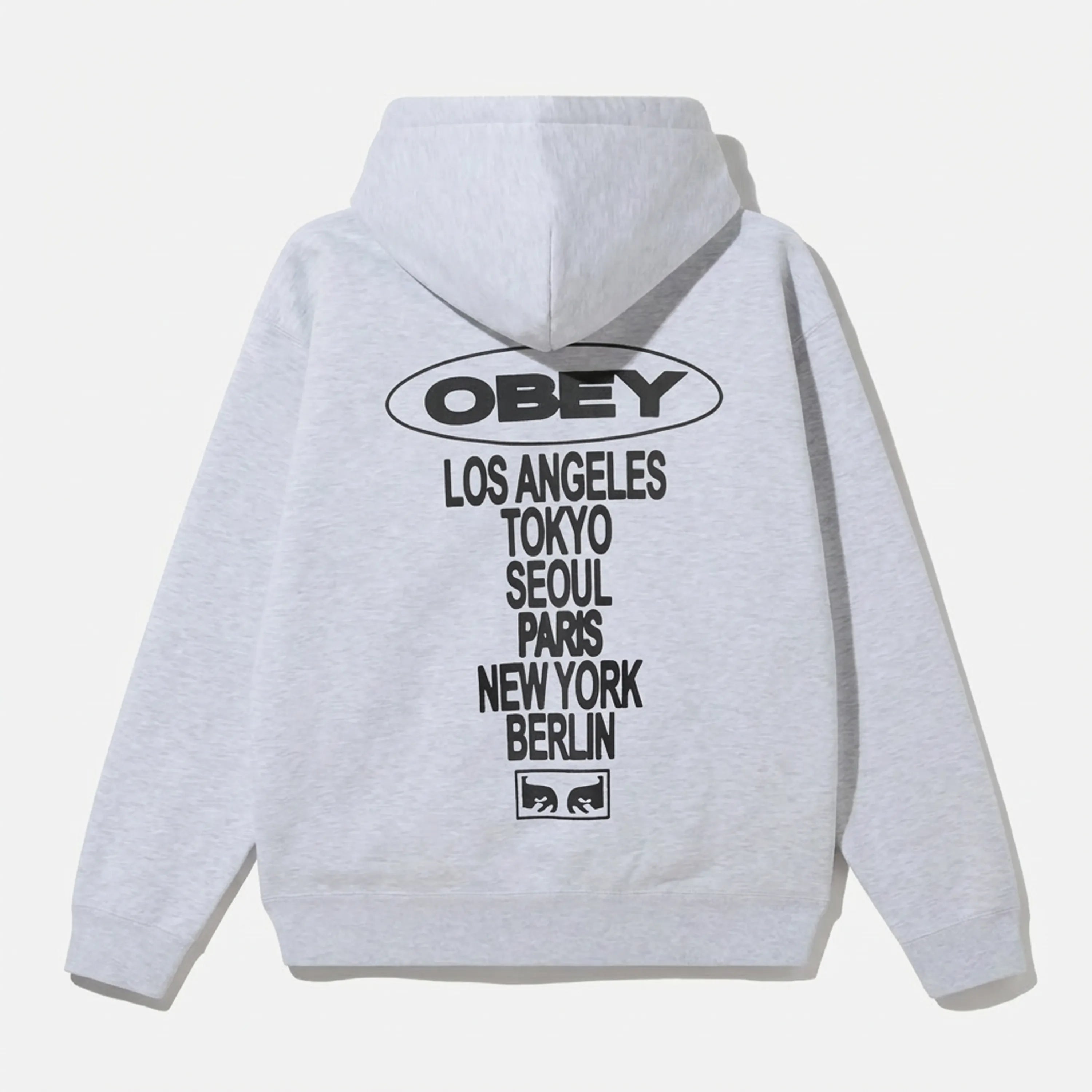 Sweat à Capuche Obey Oval Cities Gris Chiné