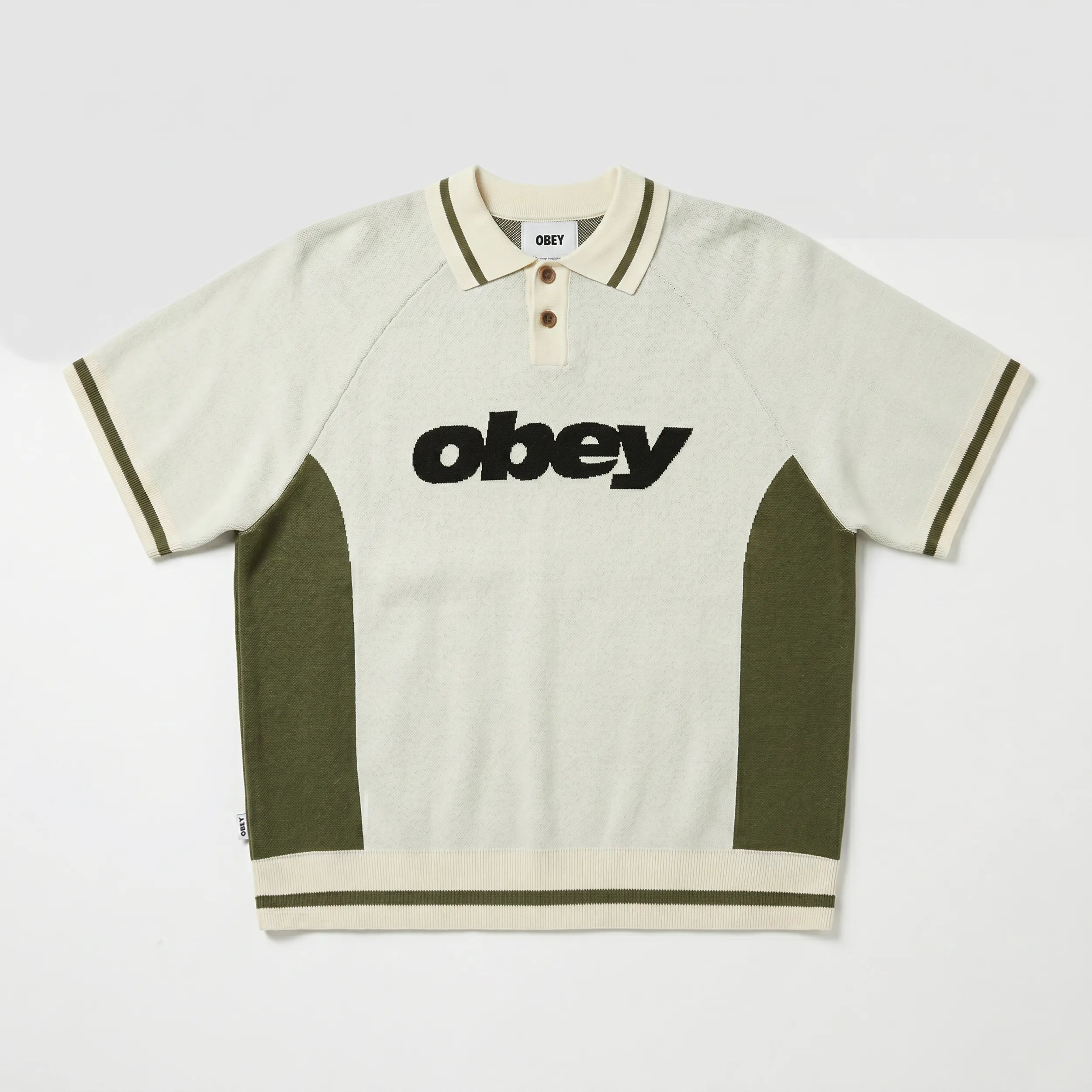 Polo en Maille Tricotée Obey Sport Unbleached Multi