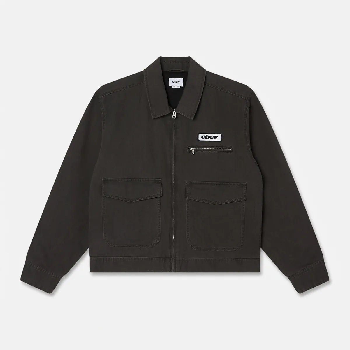 Veste Obey Walter Work Jacket Black Faded Wash