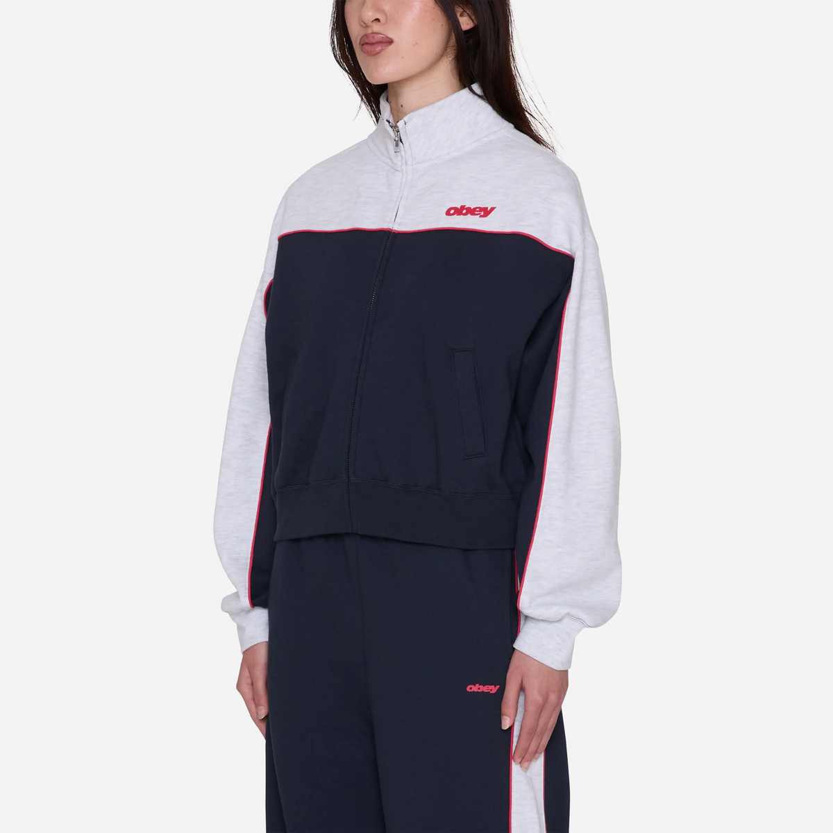 Veste Obey Zeno Mock Neck Zip Up Dark Navy Multi