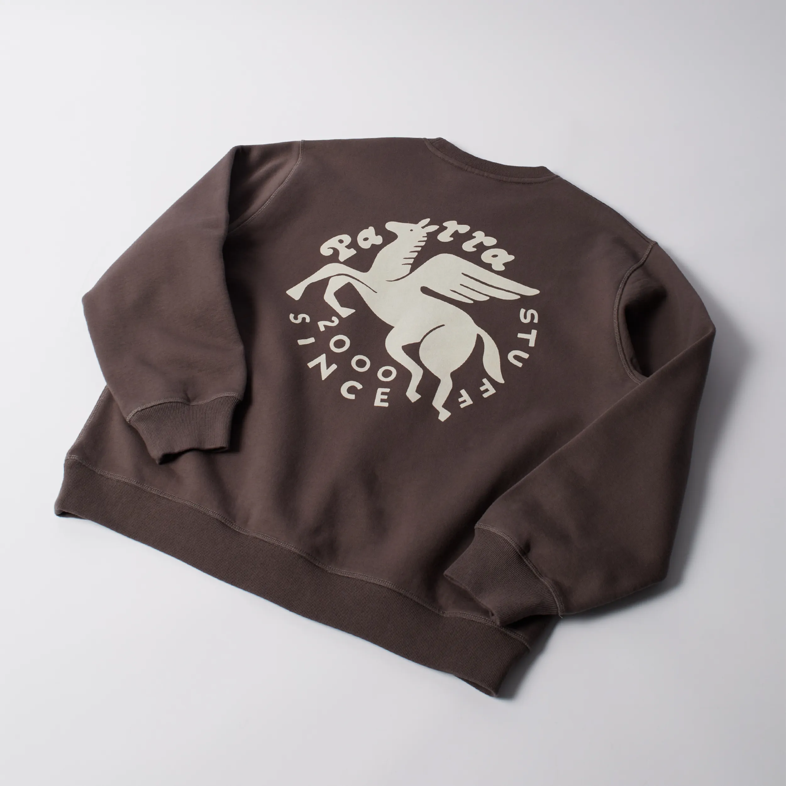 Parra Gasoline Crewneck Sweatshirt Brown