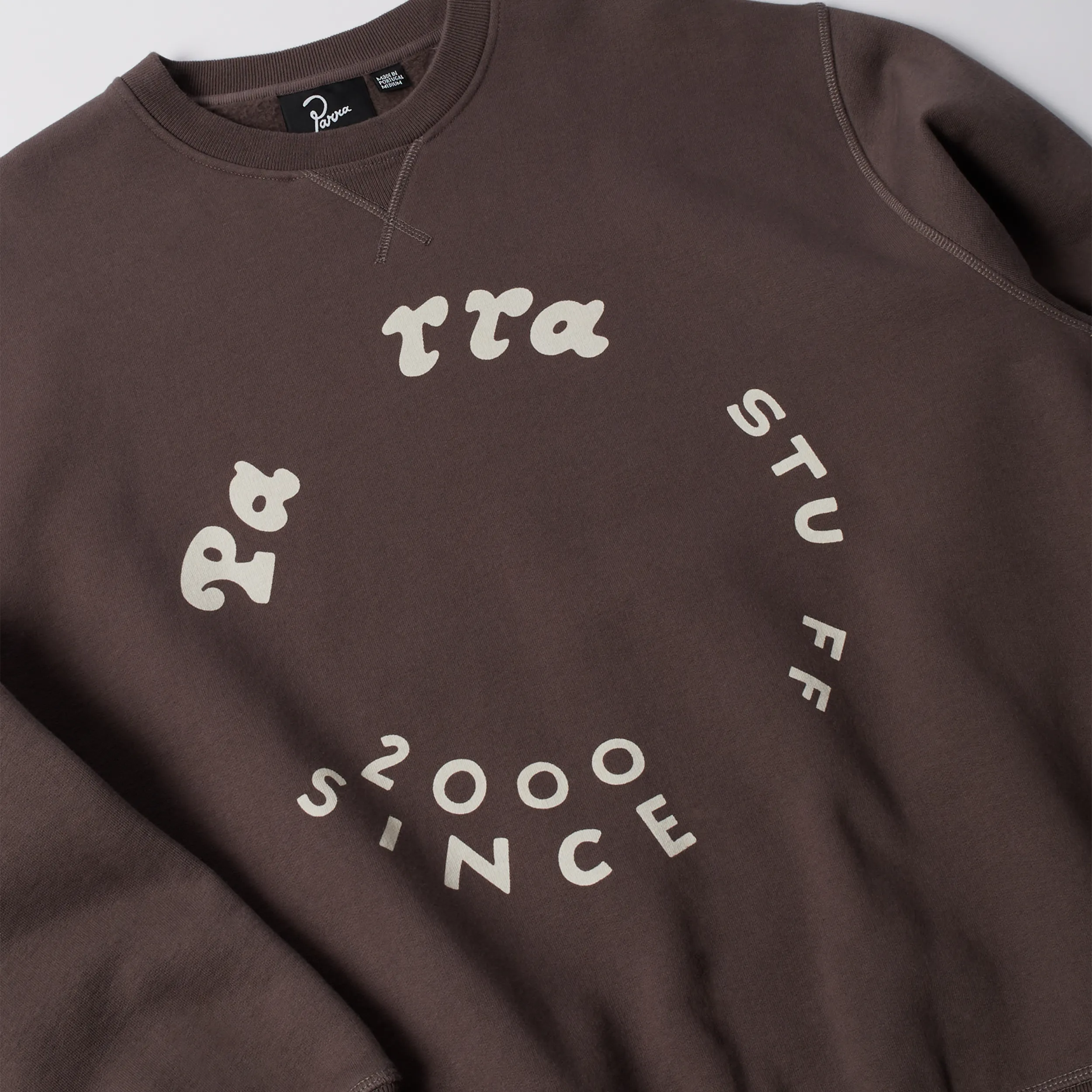 Parra Gasoline Crewneck Sweatshirt Brown