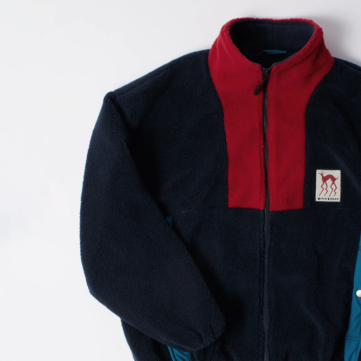 Veste Polaire Parra Indoorsman Bleu Marine Sherpa Zippée Mid Layer
