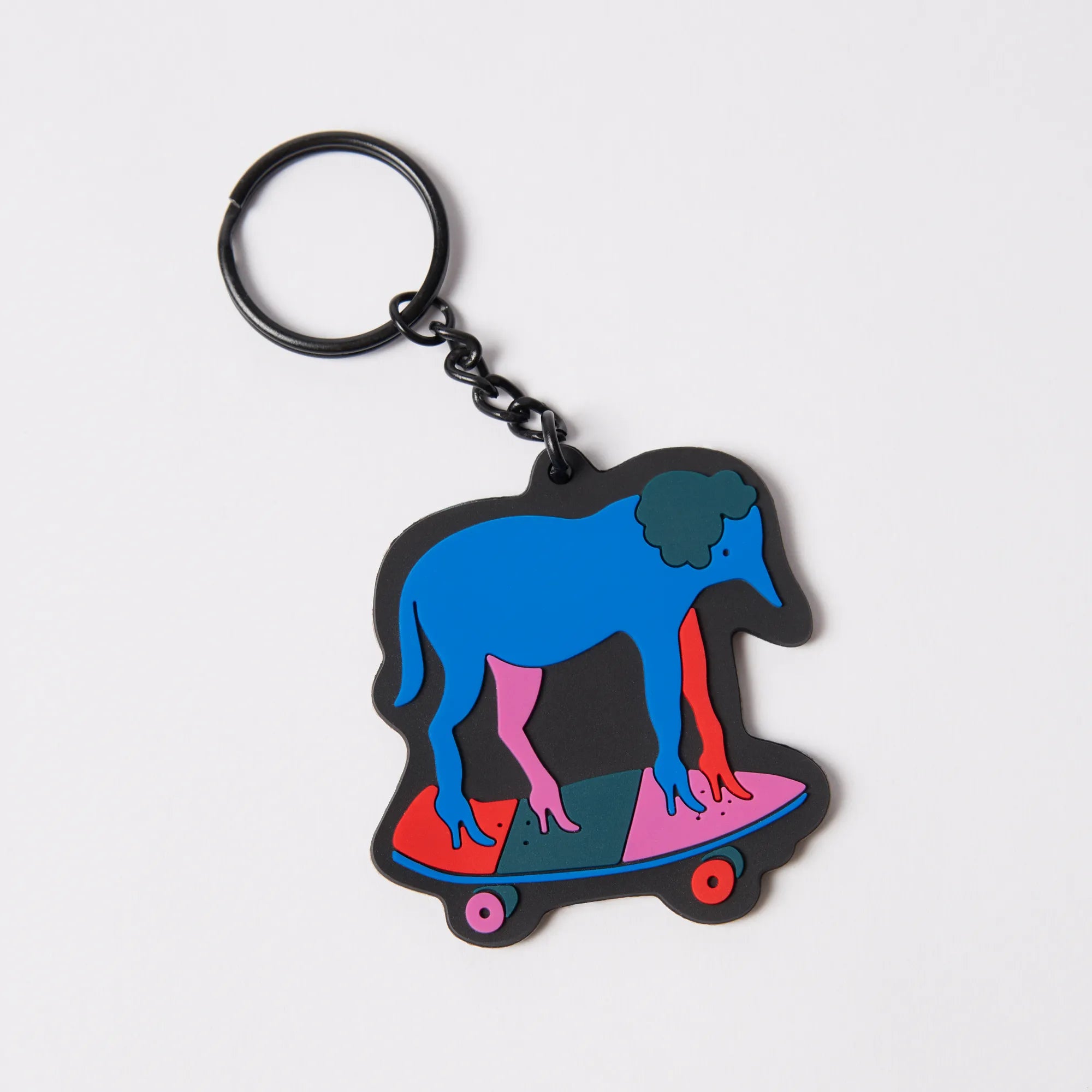Porte-clés streetwear premium Parra Jean Pierre le douche en PVC coloré.