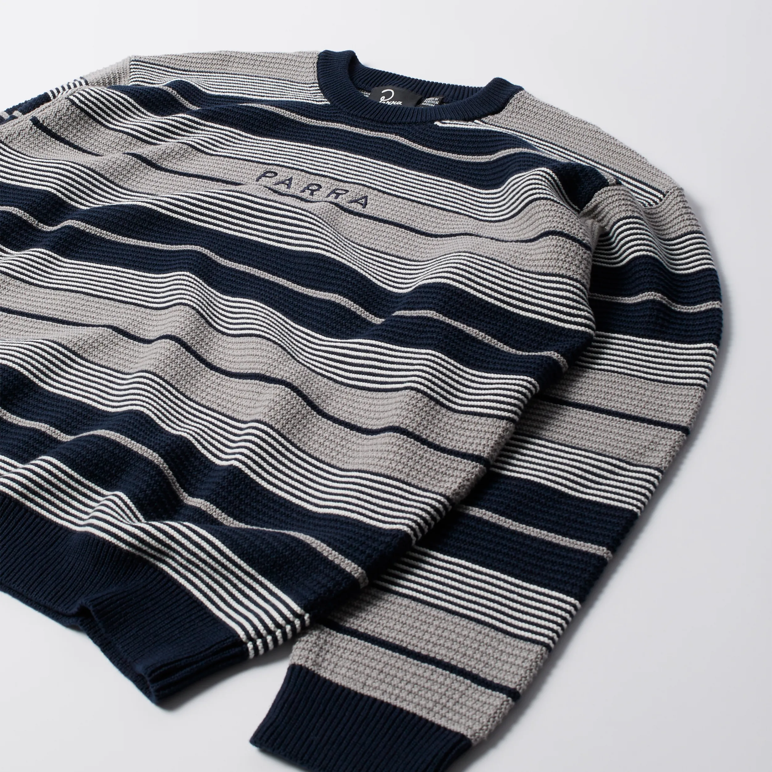 Parra Neatly Striped Knitted Pullover Navy Blue