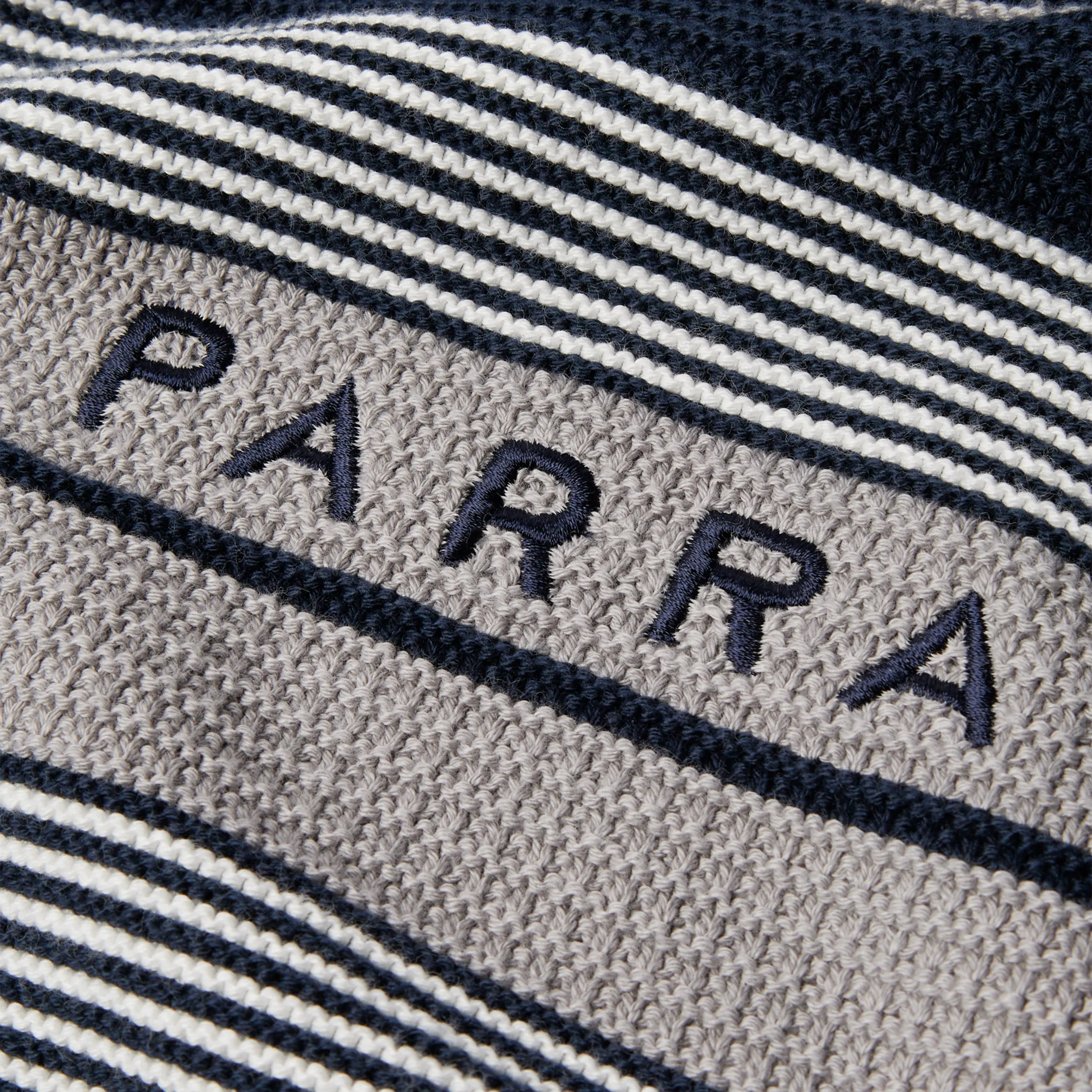 Parra Neatly Striped Knitted Pullover Navy Blue