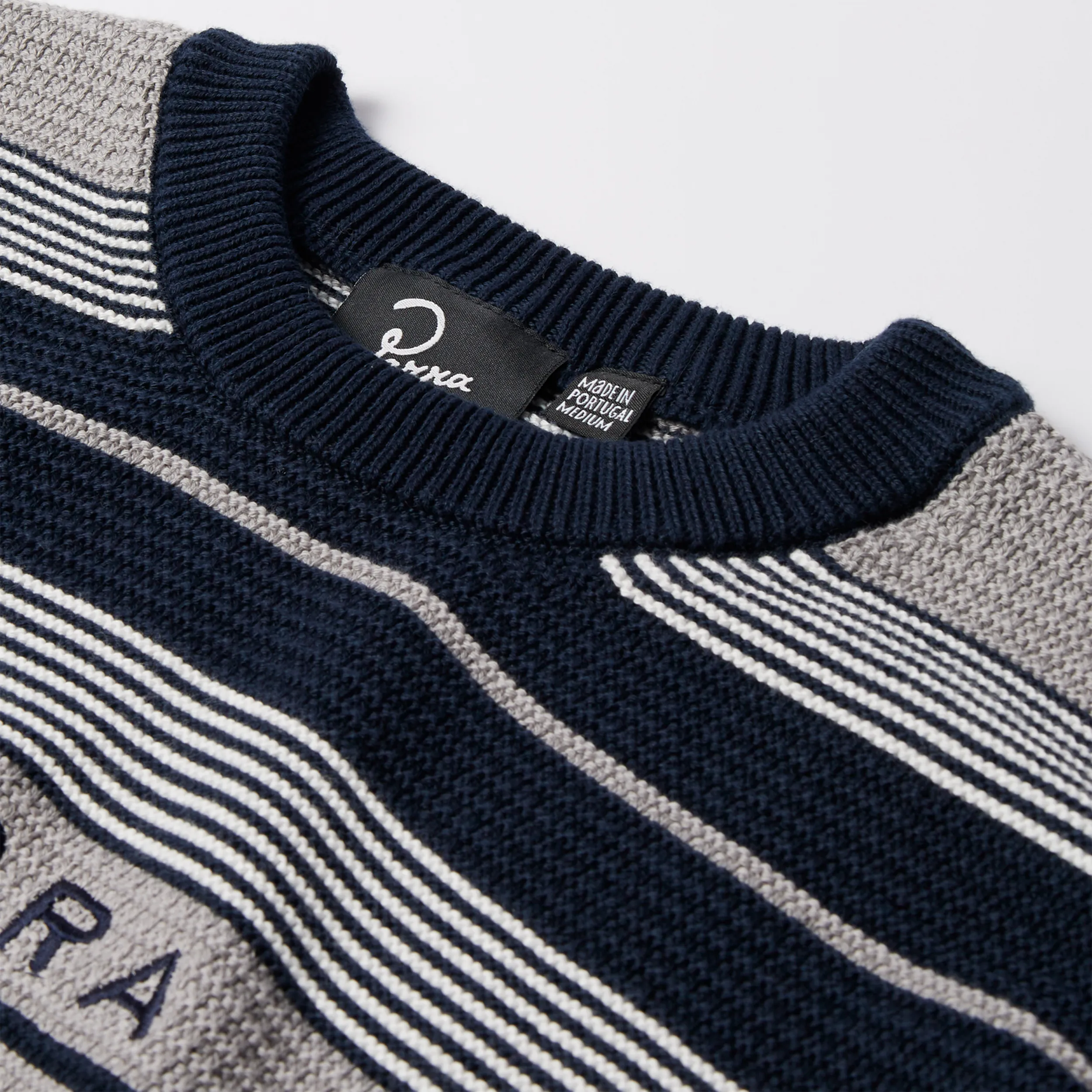 Parra Neatly Striped Knitted Pullover Navy Blue