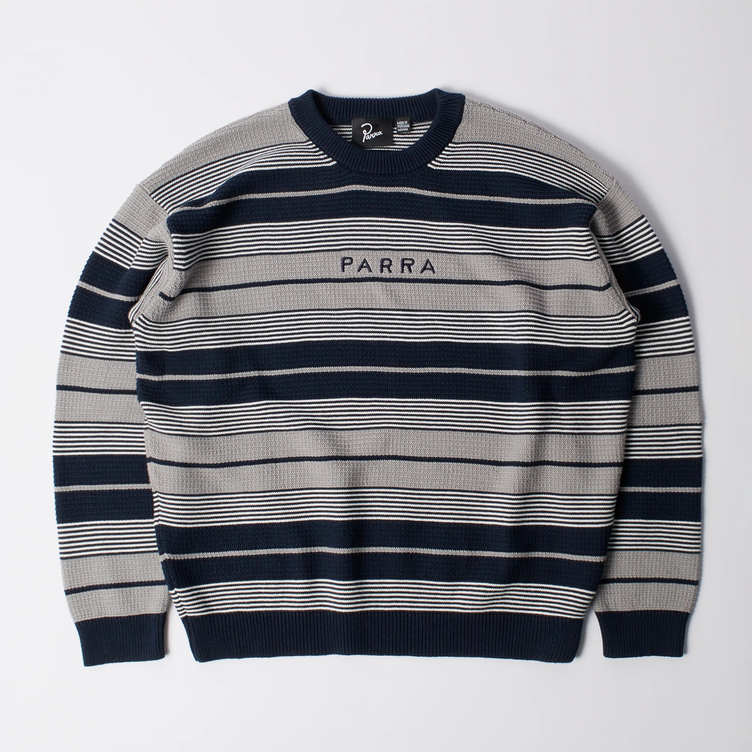 Parra Neatly Striped Knitted Pullover Navy Blue
