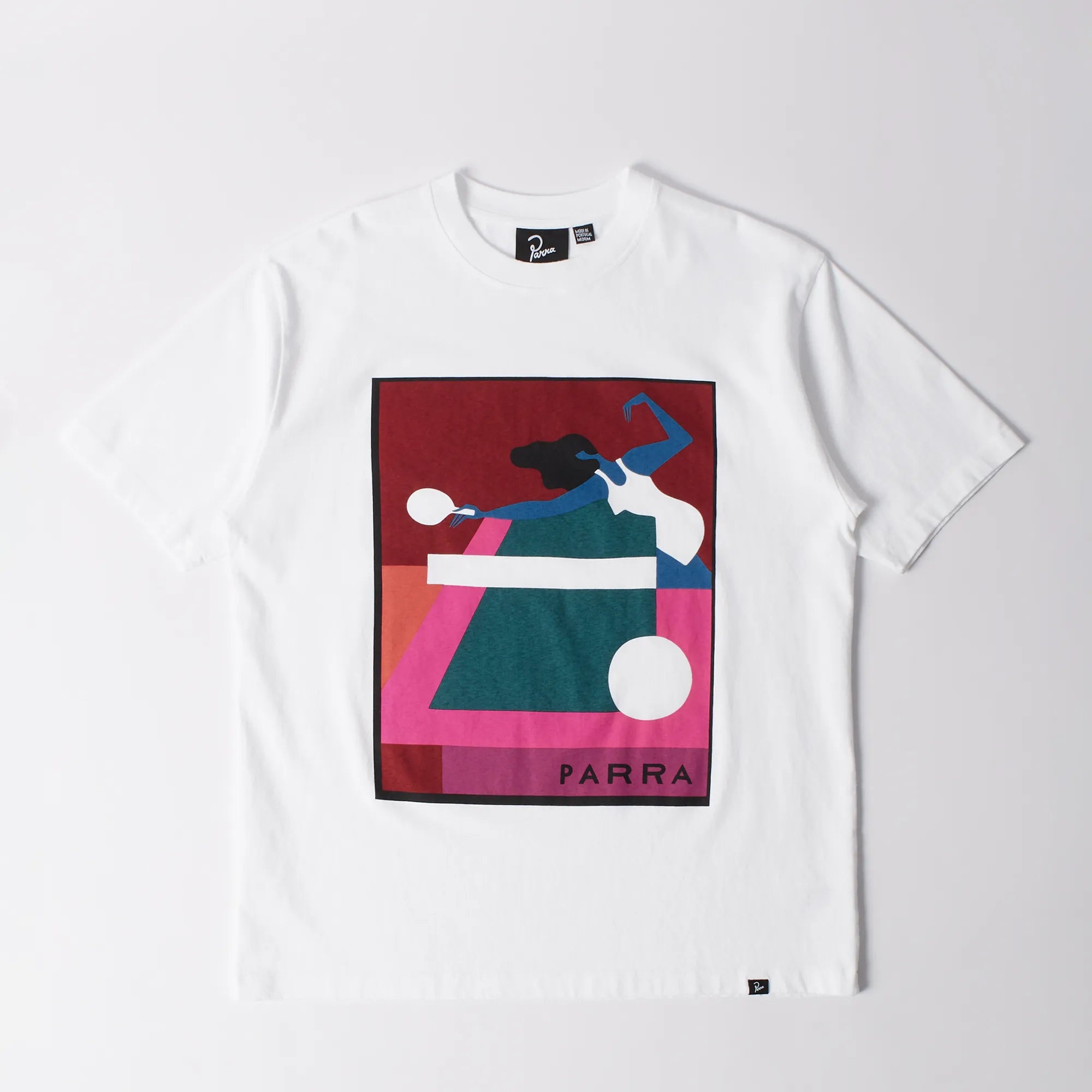 T-shirt oversize premium blanc Parra Ping ponged en coton lourd 240g