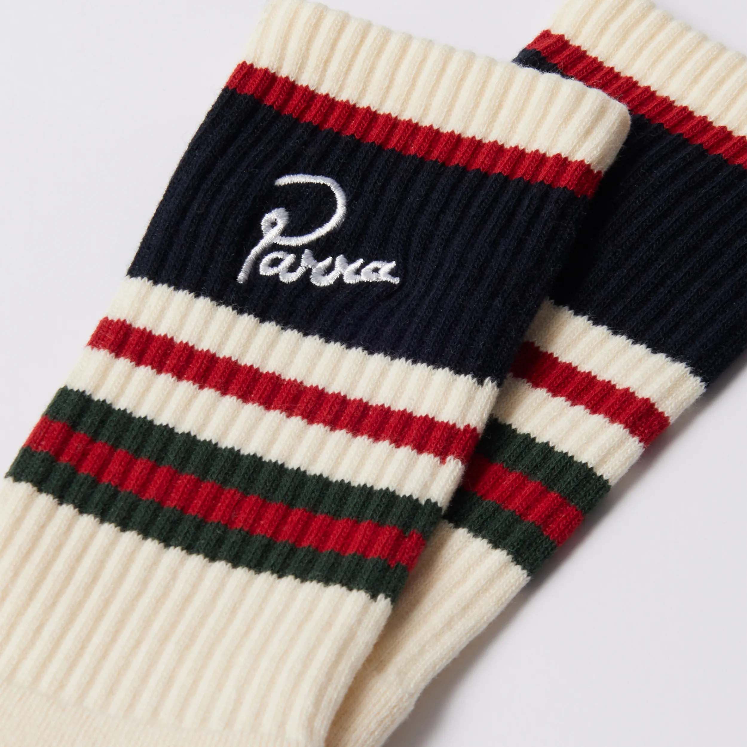 Chaussettes Parra Signature Striped Crew Blanches
