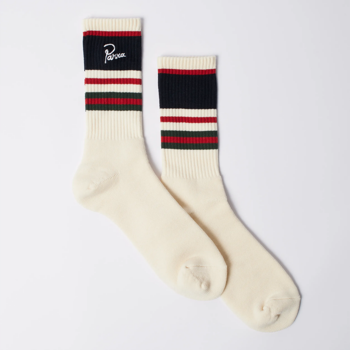 Chaussettes Parra Signature Striped Crew Blanches