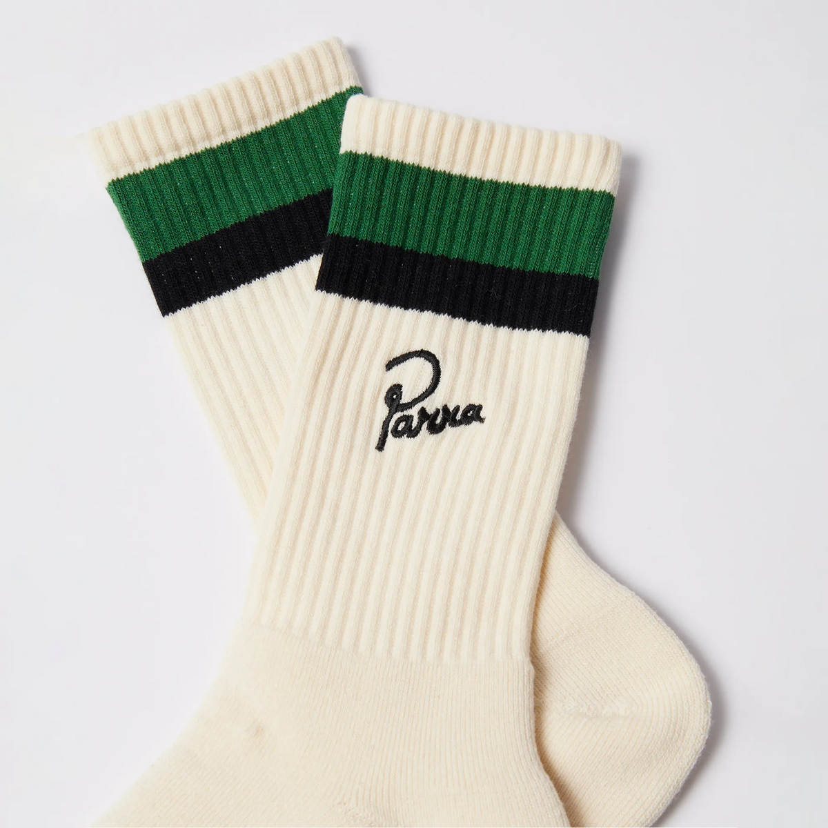 Chaussettes Parra Signature Striped Crew Écru