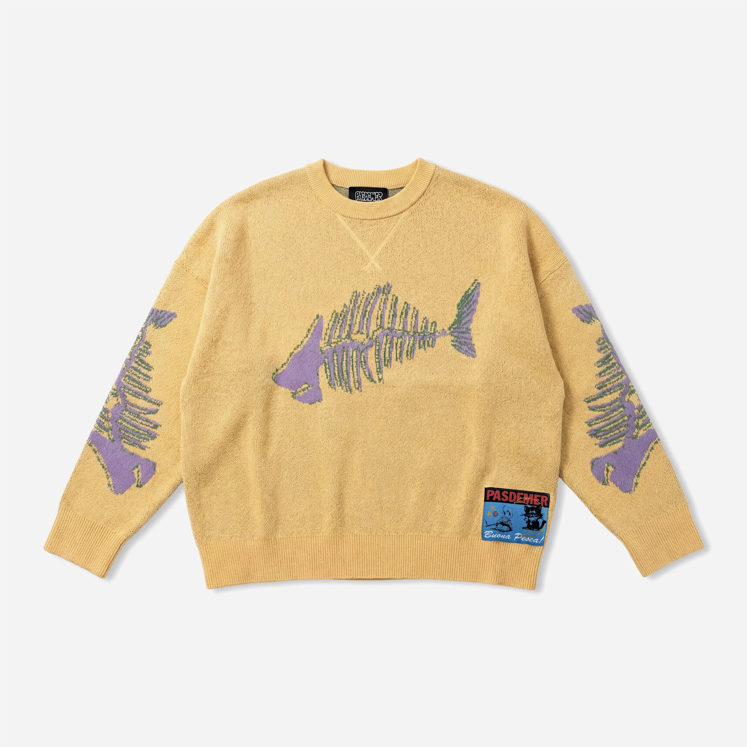 Pull en Maille Pas De Mer - Fish Jumper Light Yellow