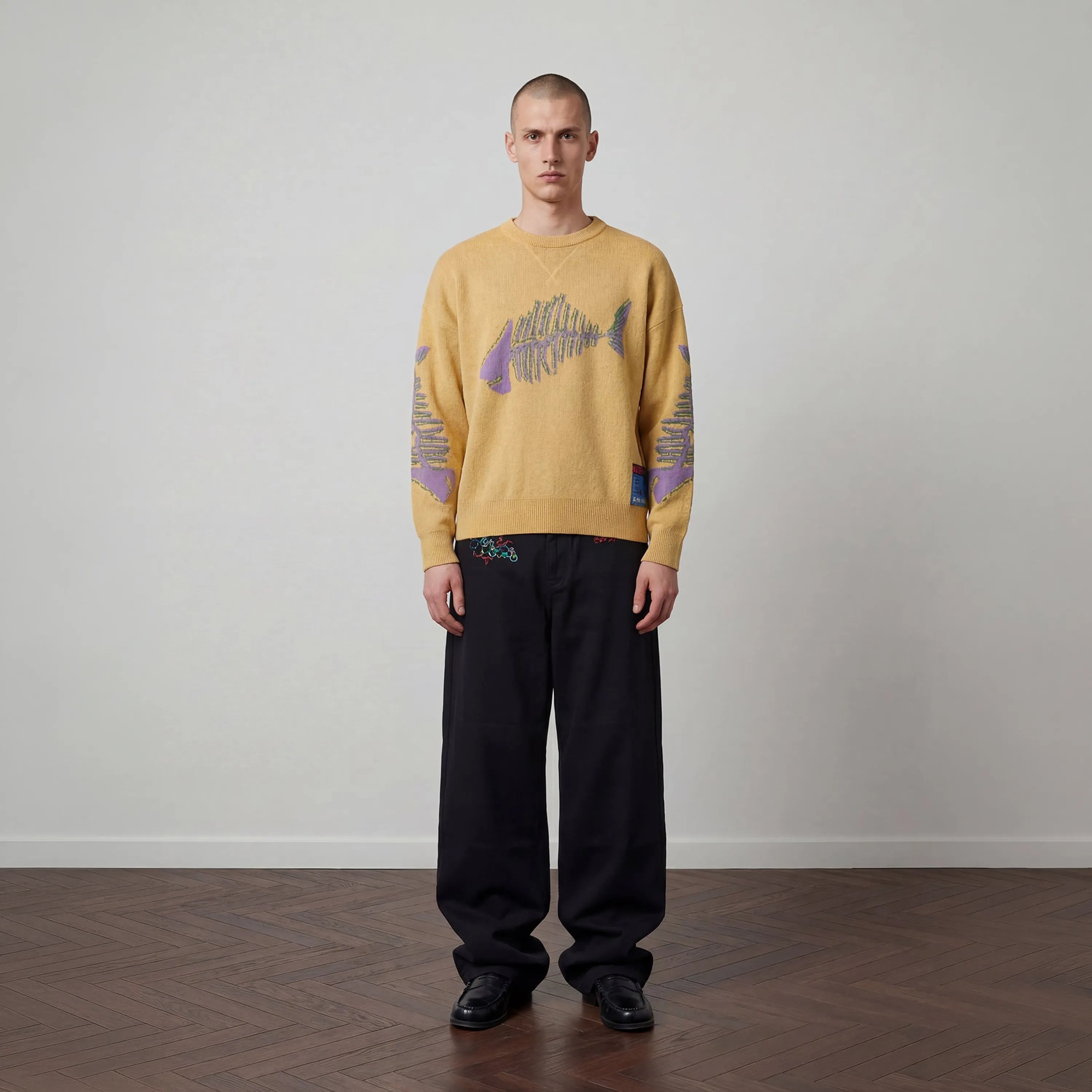 Pull en Maille Pas De Mer - Fish Jumper Light Yellow