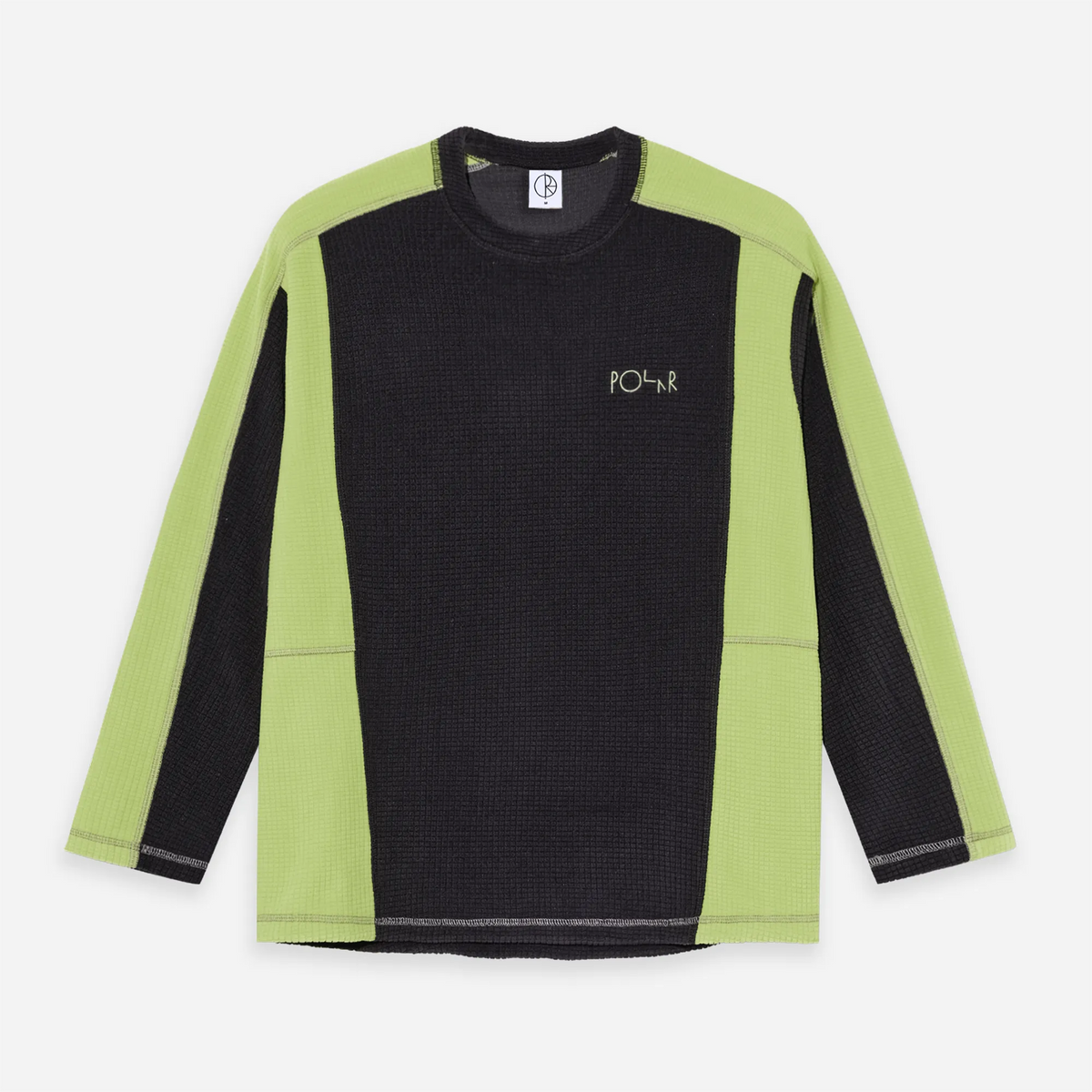 Polar Skate Co. Grid Fleece Sweater Black Chartreuse