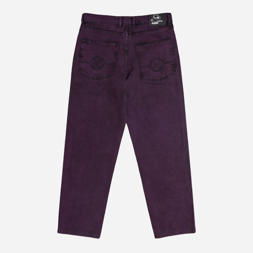 RAVE SKATEBOARDS - GROS DENIM PANT-  Purple Acid Wash