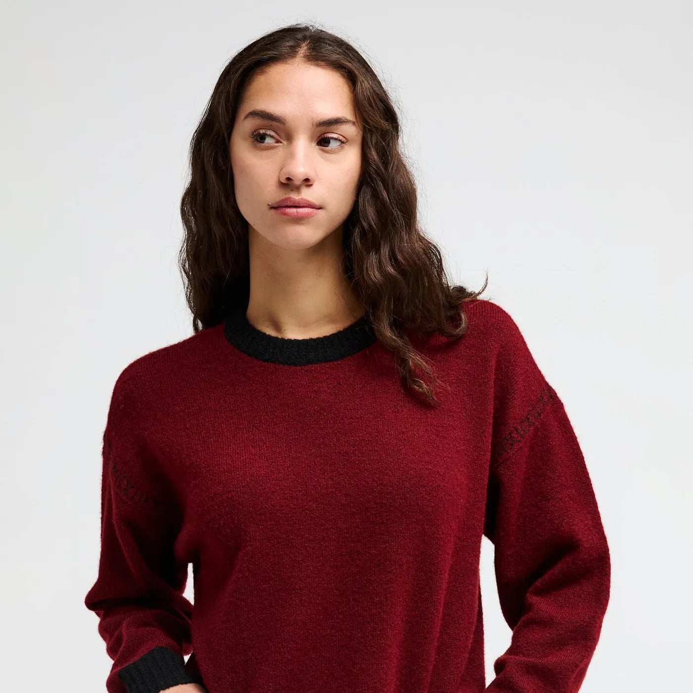 RVCA Dalas Flower Knit Sweater Brick Red
